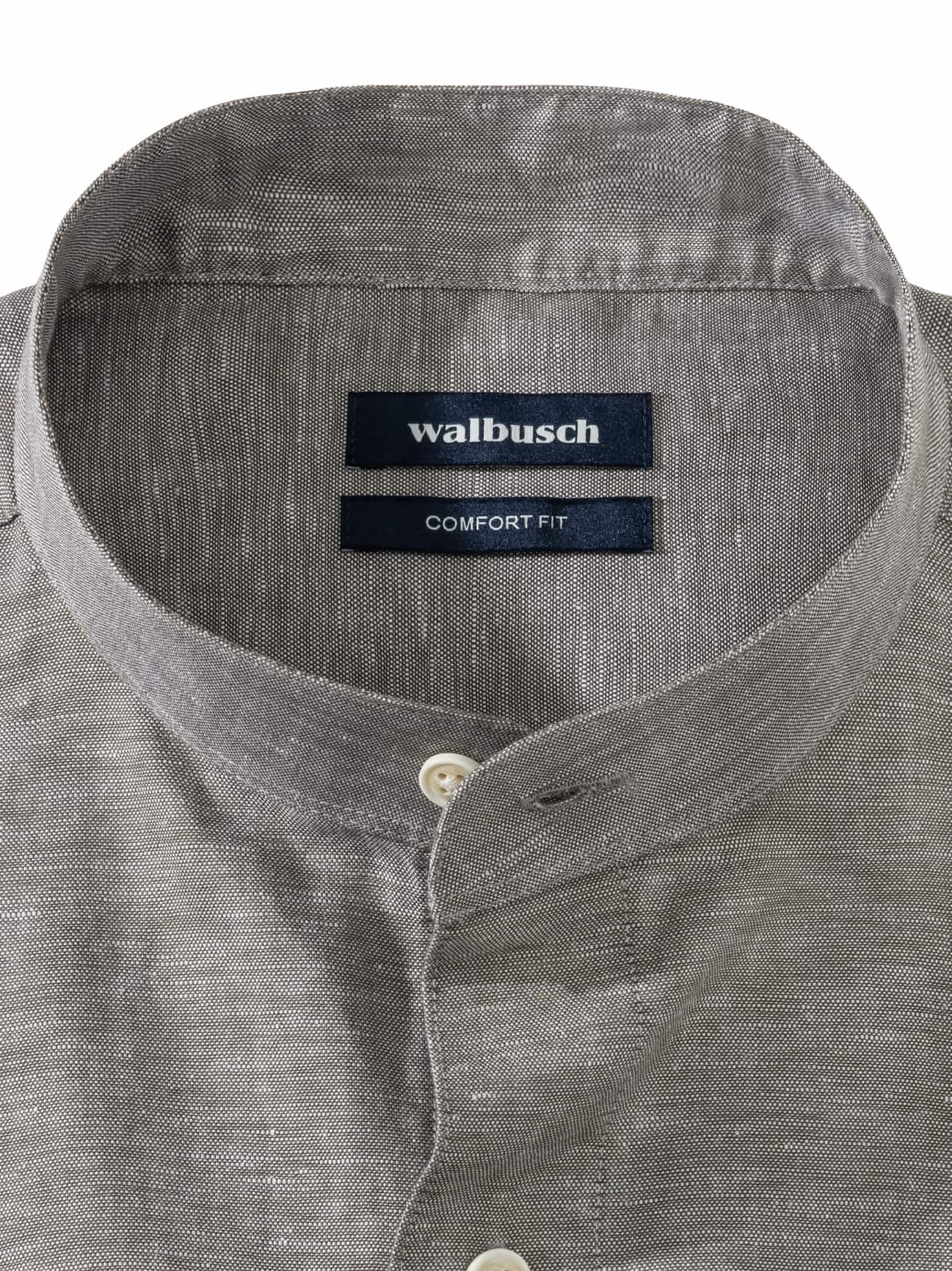Walbusch Stand Collar Linen Shirt Green 41/42 4