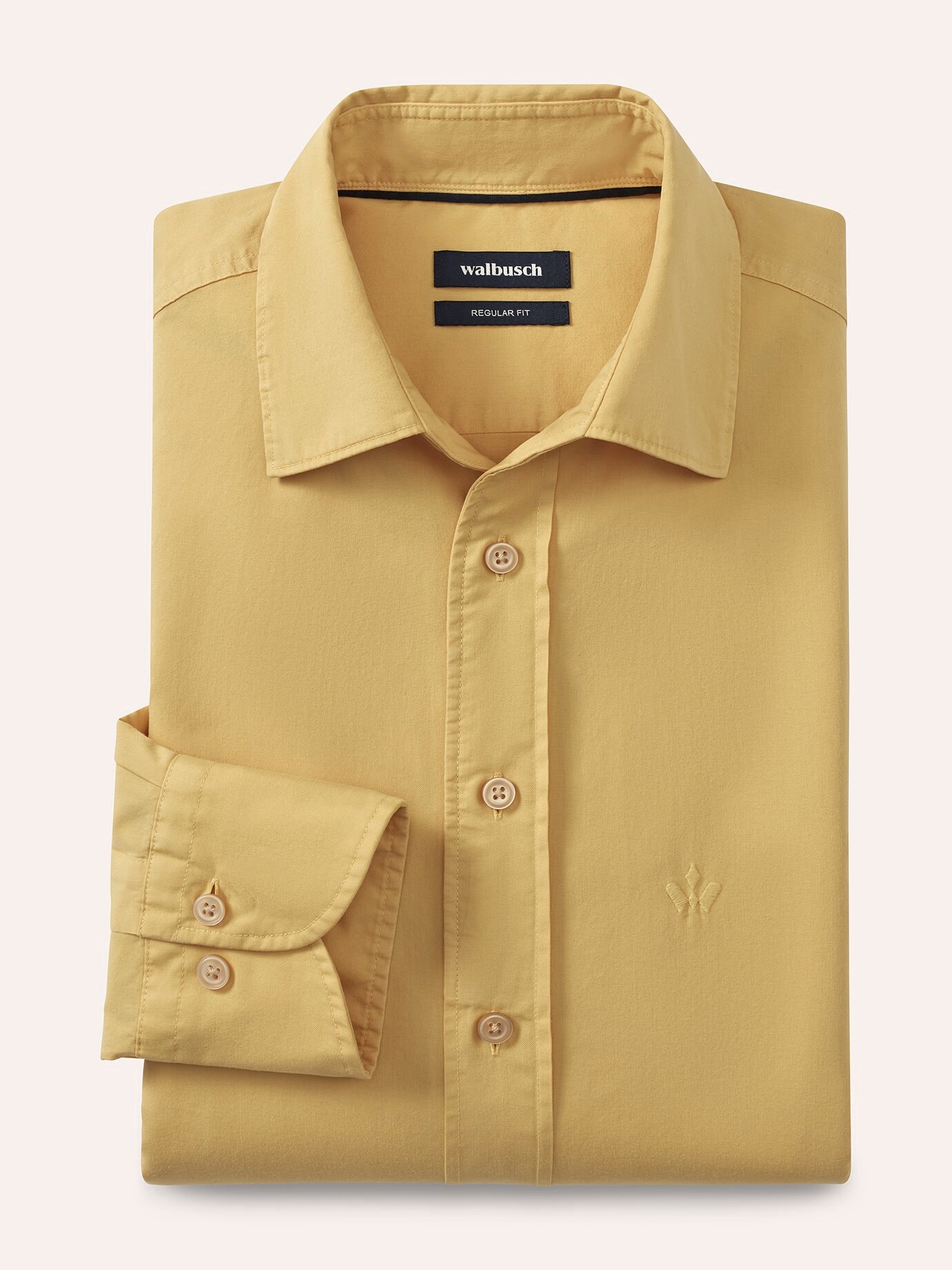 Überfärber-Hemd, Regular Fit#noch offen: Größenlauf, Farbe Gelb, 41/42, softer Baumwoll-Twill -Kragen mit verdecktem Button-down Herren