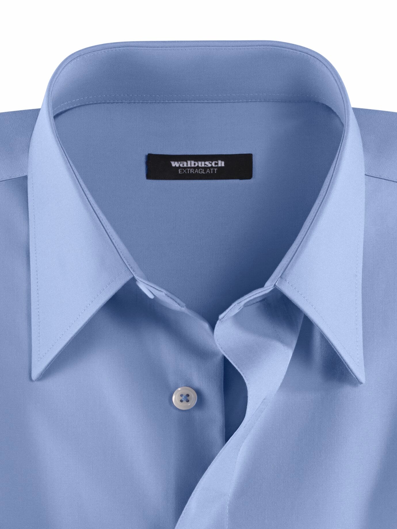 Walbusch Extraglatt Hemd Kent-Kragen Blau 41 10