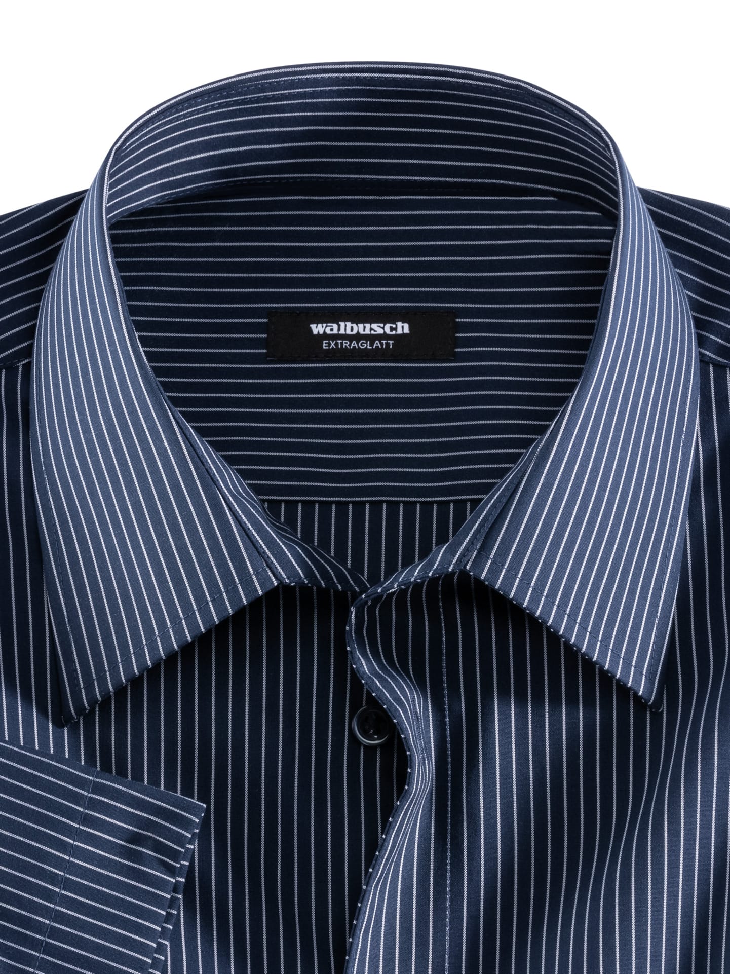 Walbusch Extraglatt Shirt Buttonless Collar Blue 49/50 4