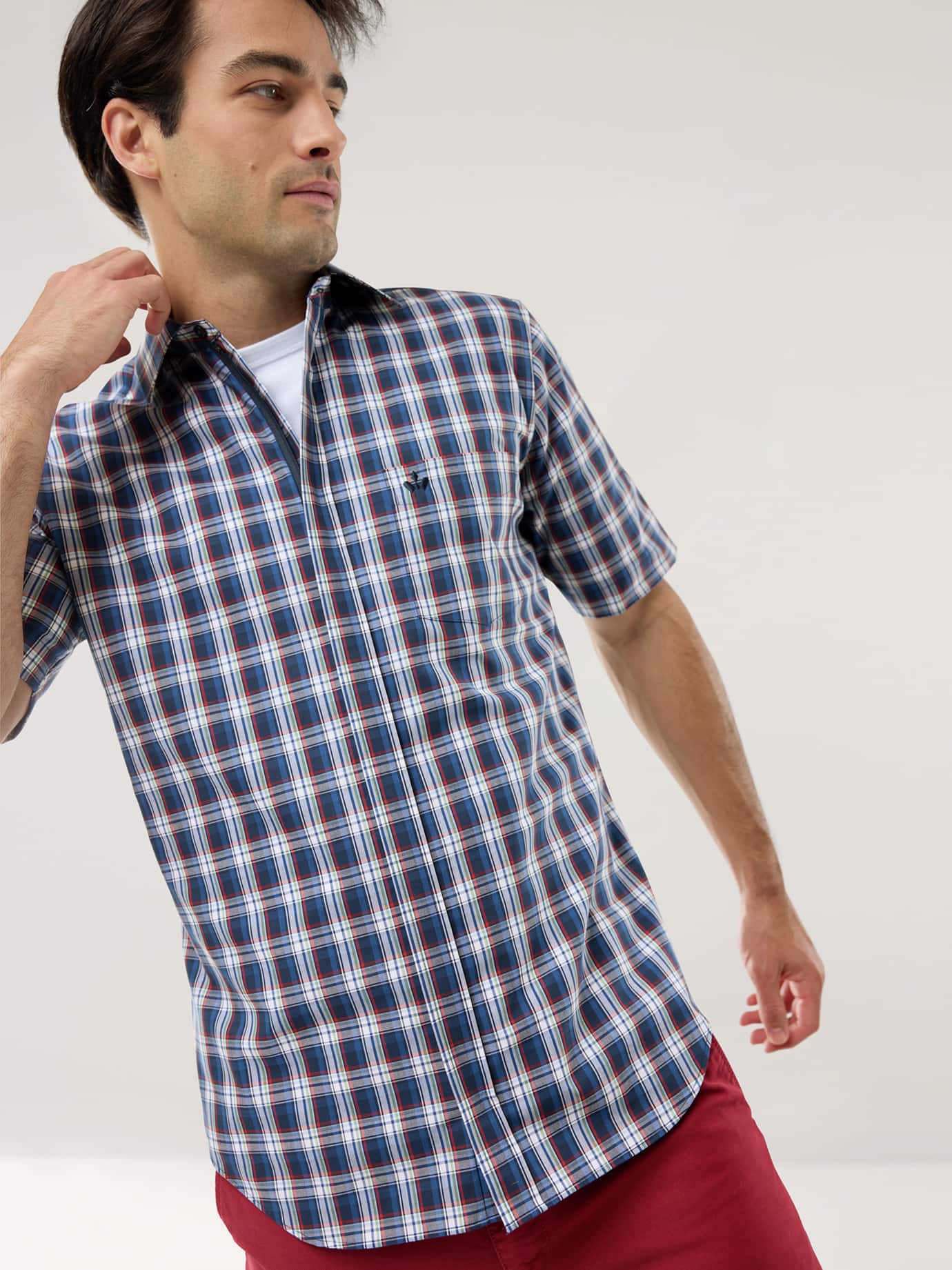 Walbusch Extraglatt Zip & Go Shirt Blue 38 7