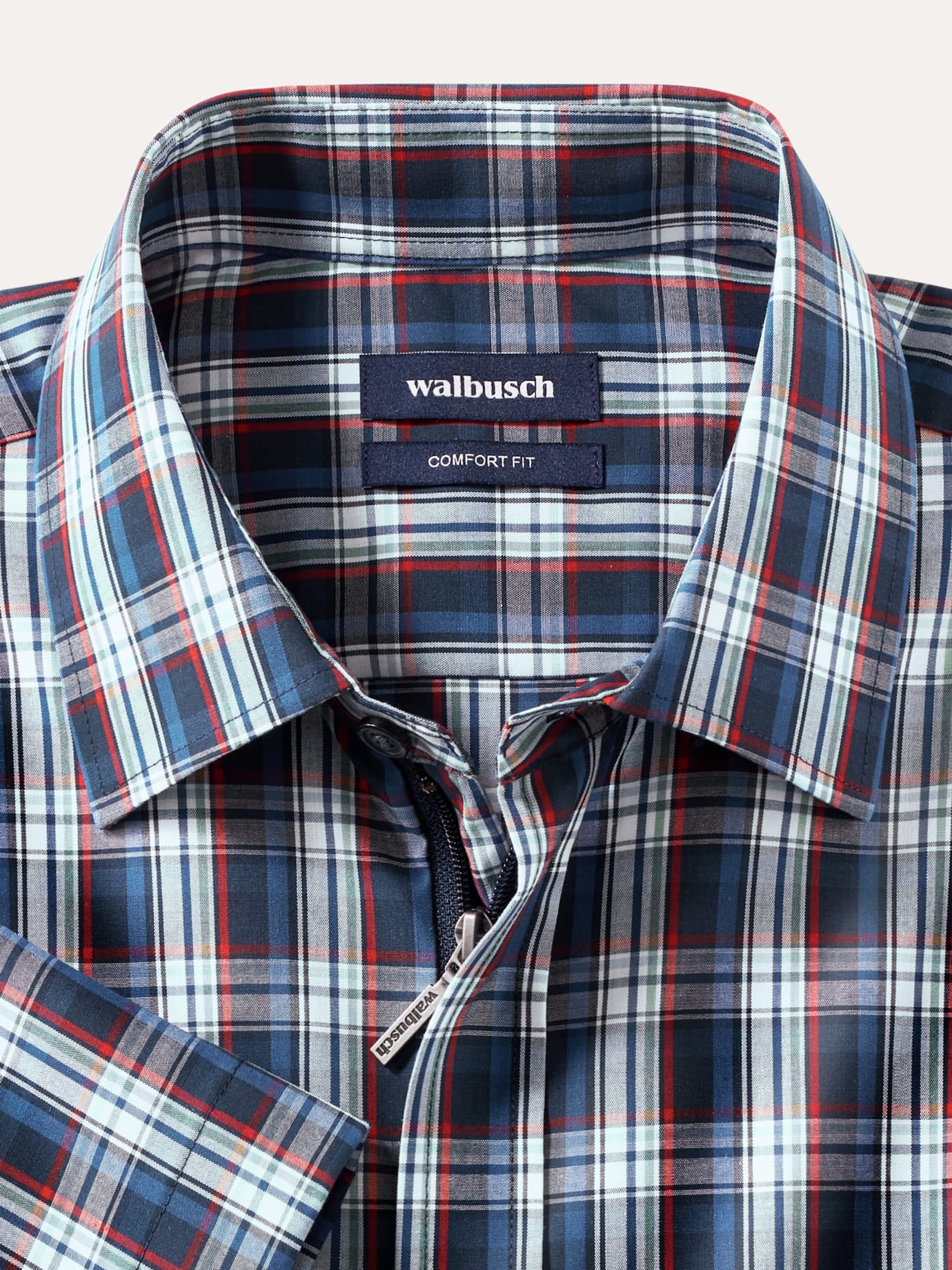 Walbusch Extraglatt Zip & Go Shirt Blue 38 8