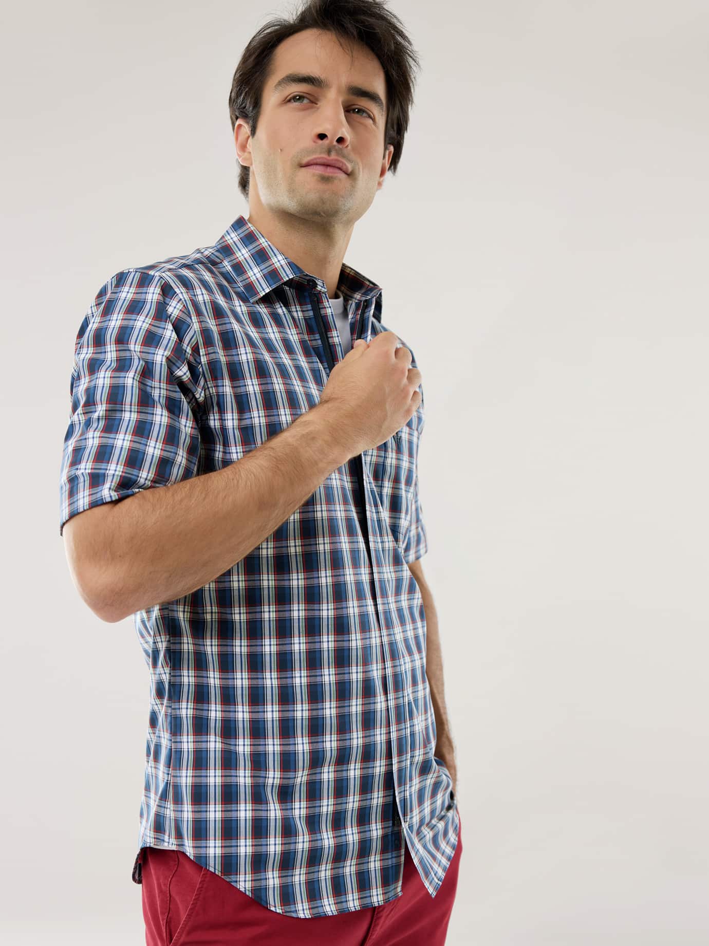 Walbusch Extraglatt Zip & Go Shirt Blue 38 6