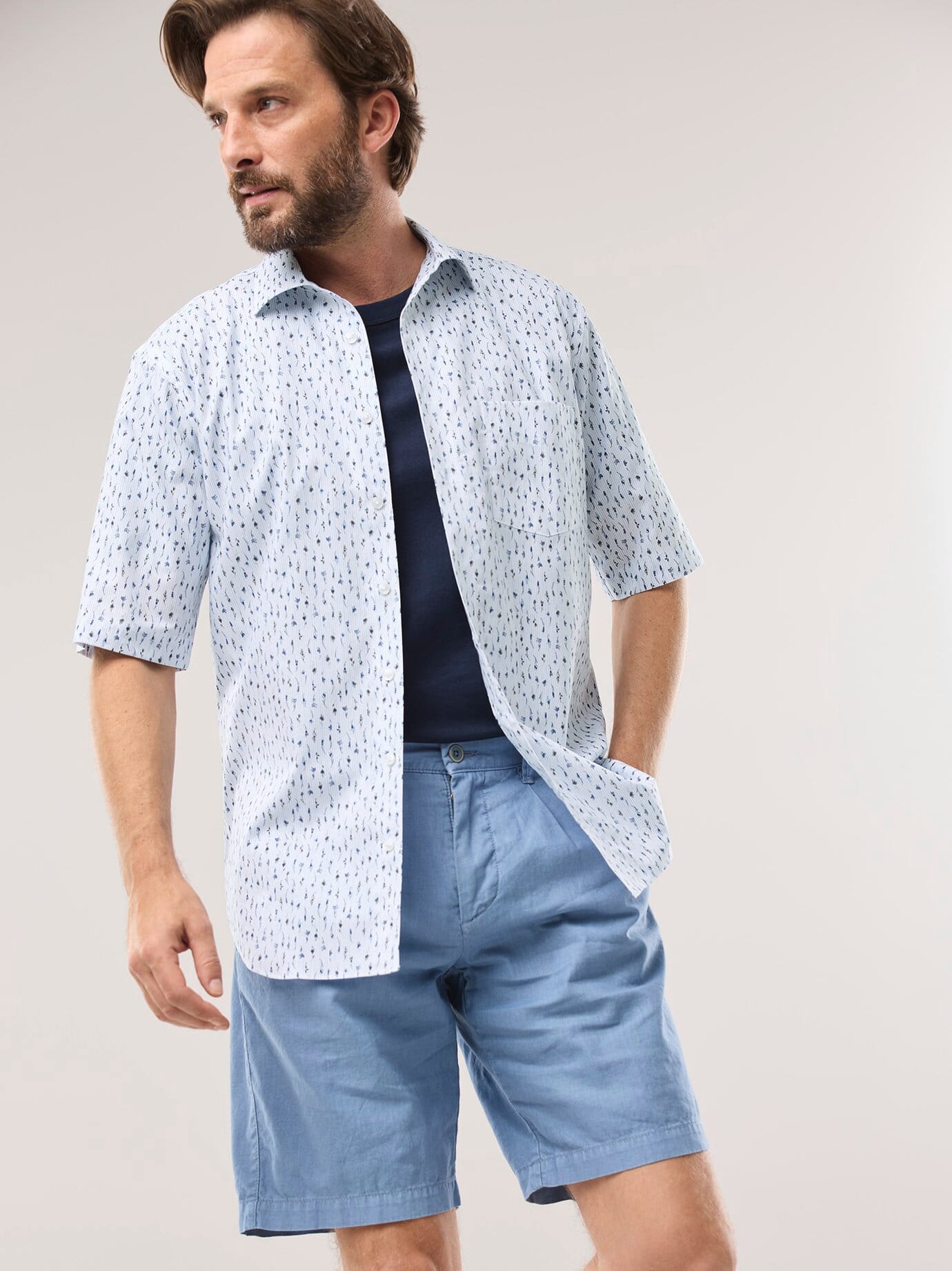 Walbusch Extra Smooth Shirt Walbusch Collar Comfort Fit Blue 51/52 Cotton 10