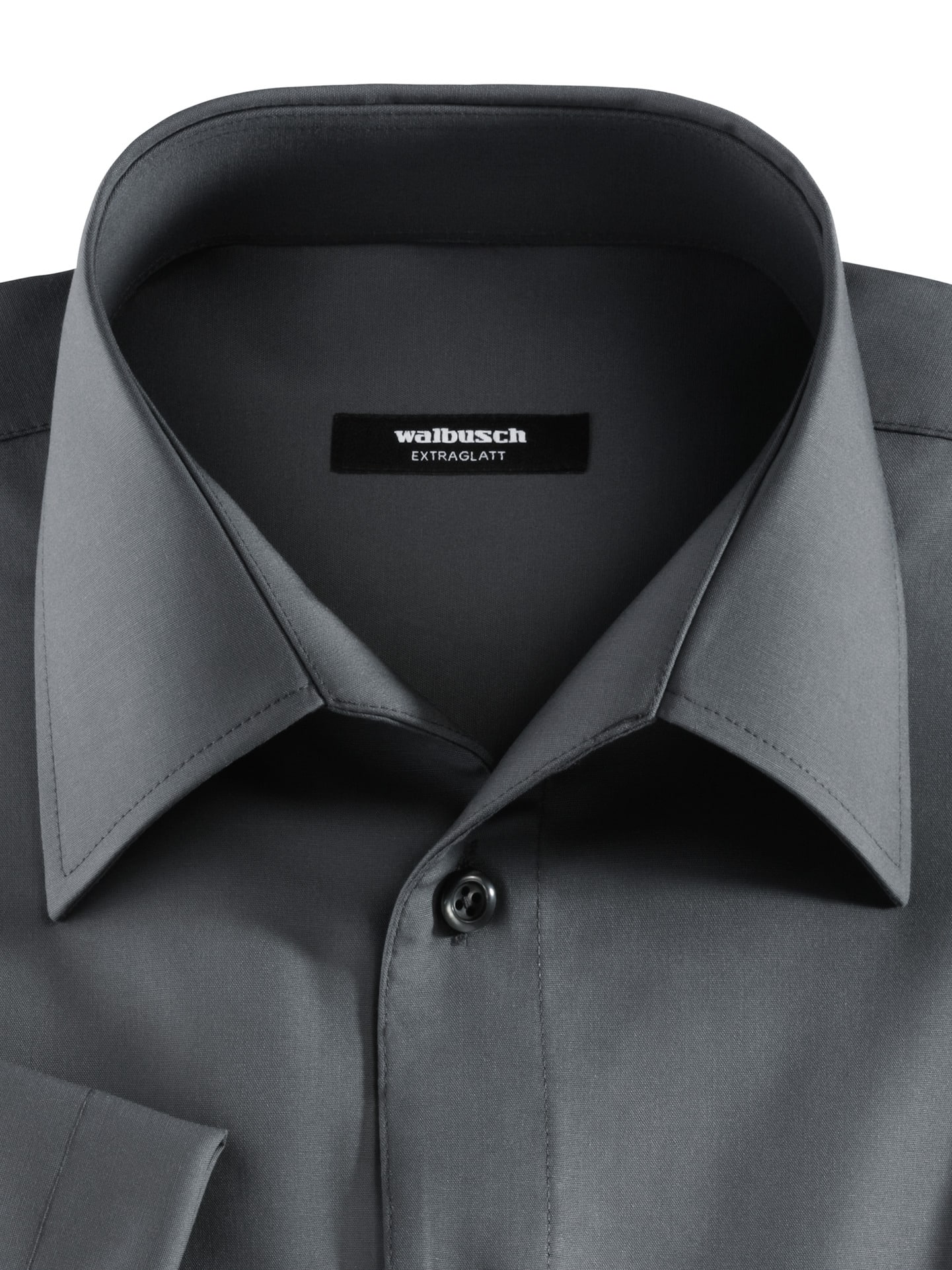 Walbusch Extra Smooth Shirt Buttonless Collar Gray 42 6
