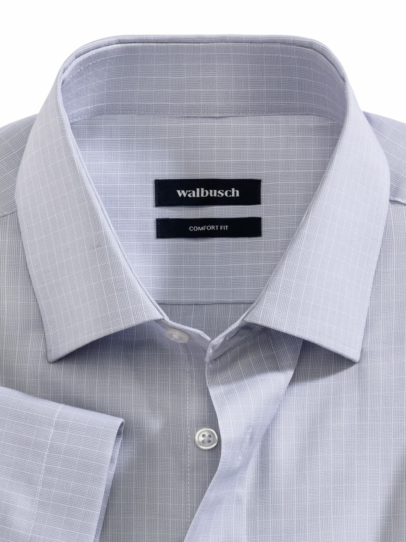 Walbusch Extraglatt Shirt Kent Collar Gray 49/50 3