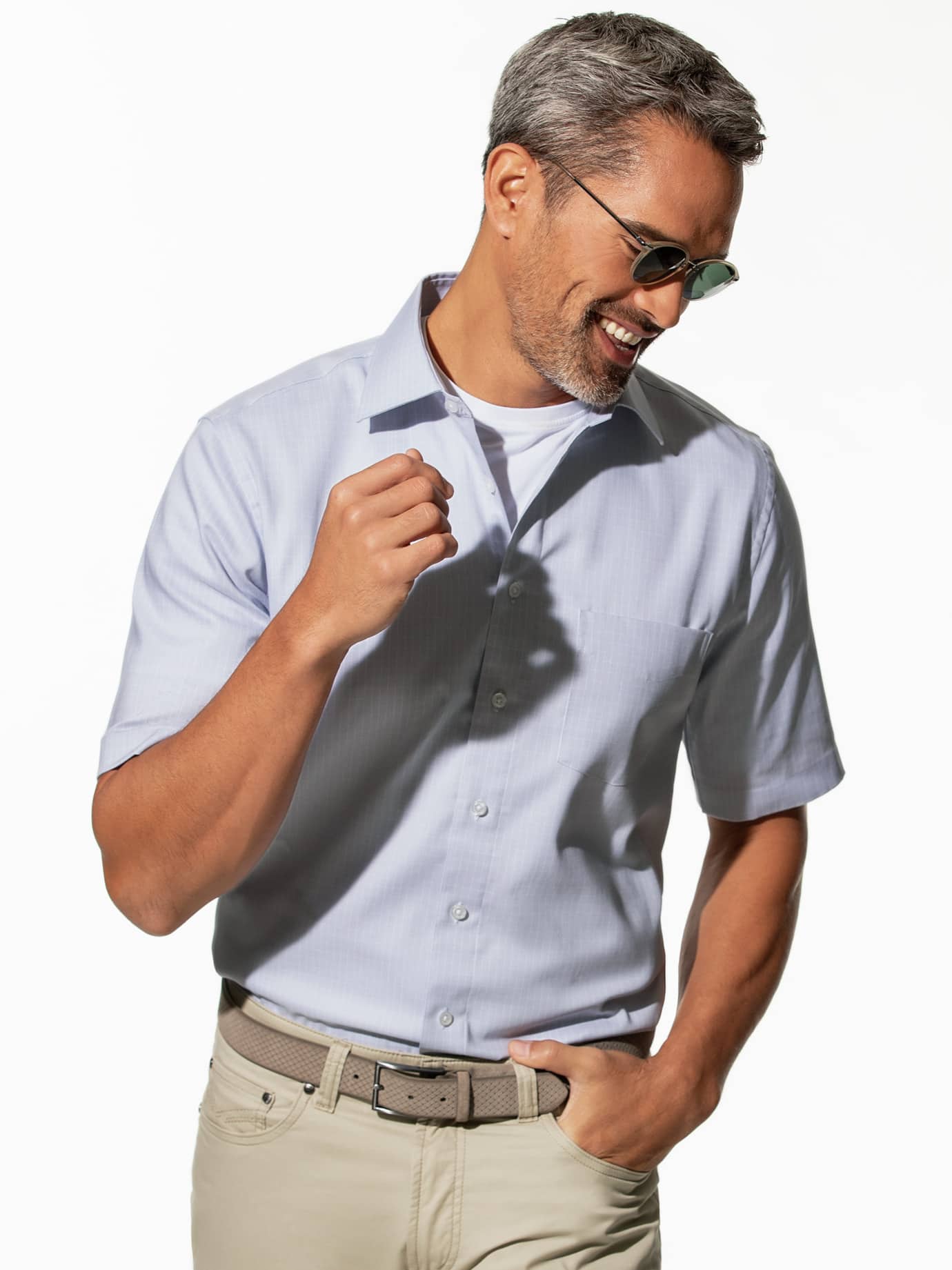 Walbusch Extraglatt Shirt Kent Collar Gray 49/50 2