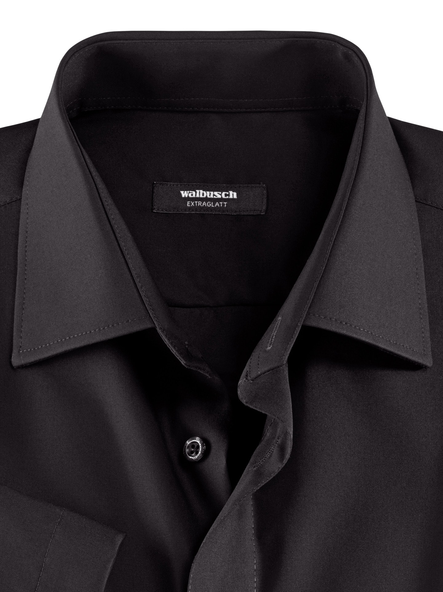 Walbusch Extraglatt Shirt Kent Collar Comfort Fit Black 42 7