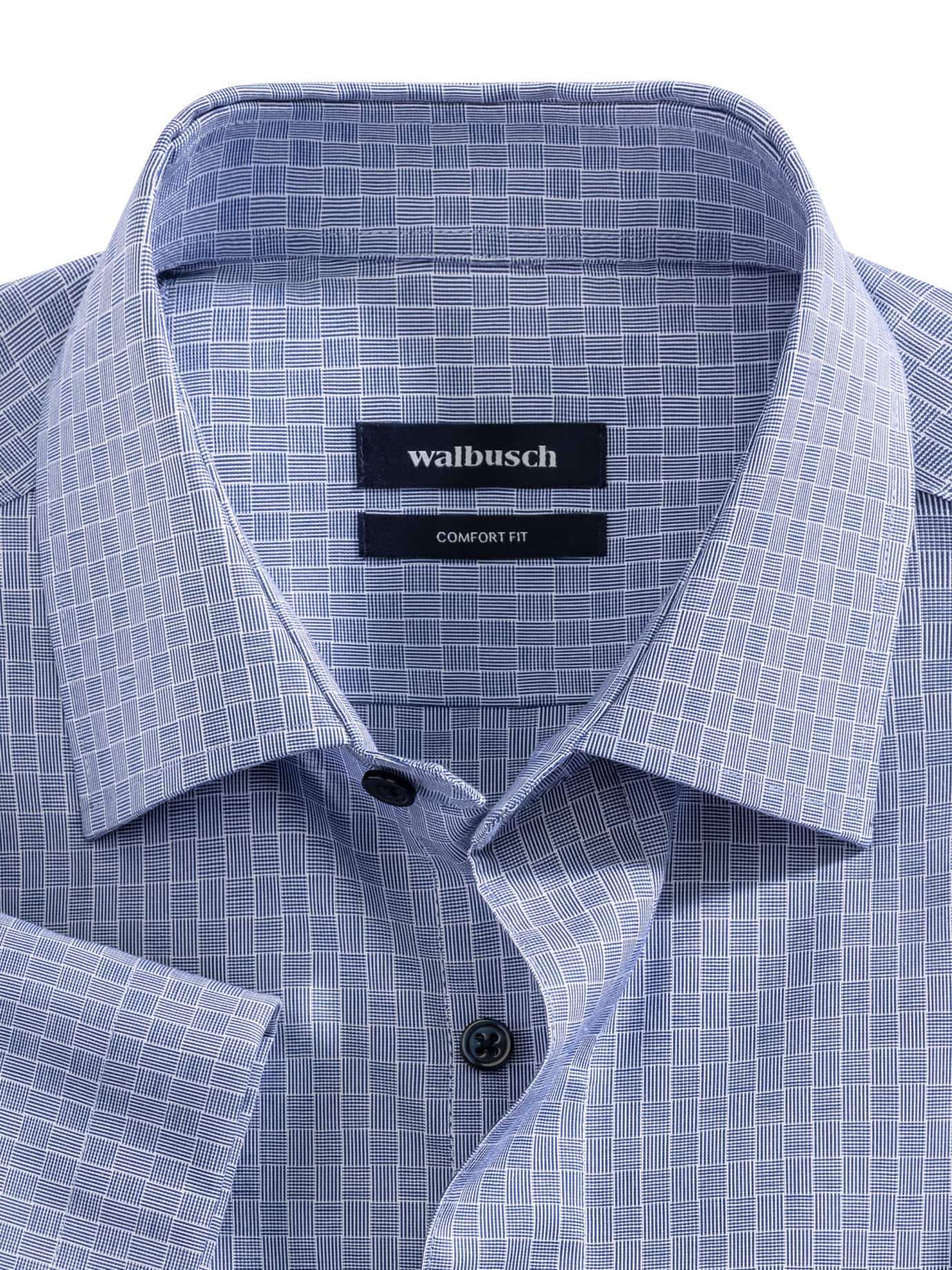 Walbusch Extra Smooth Shirt Kent Collar Comfort Fit Blue 39 7