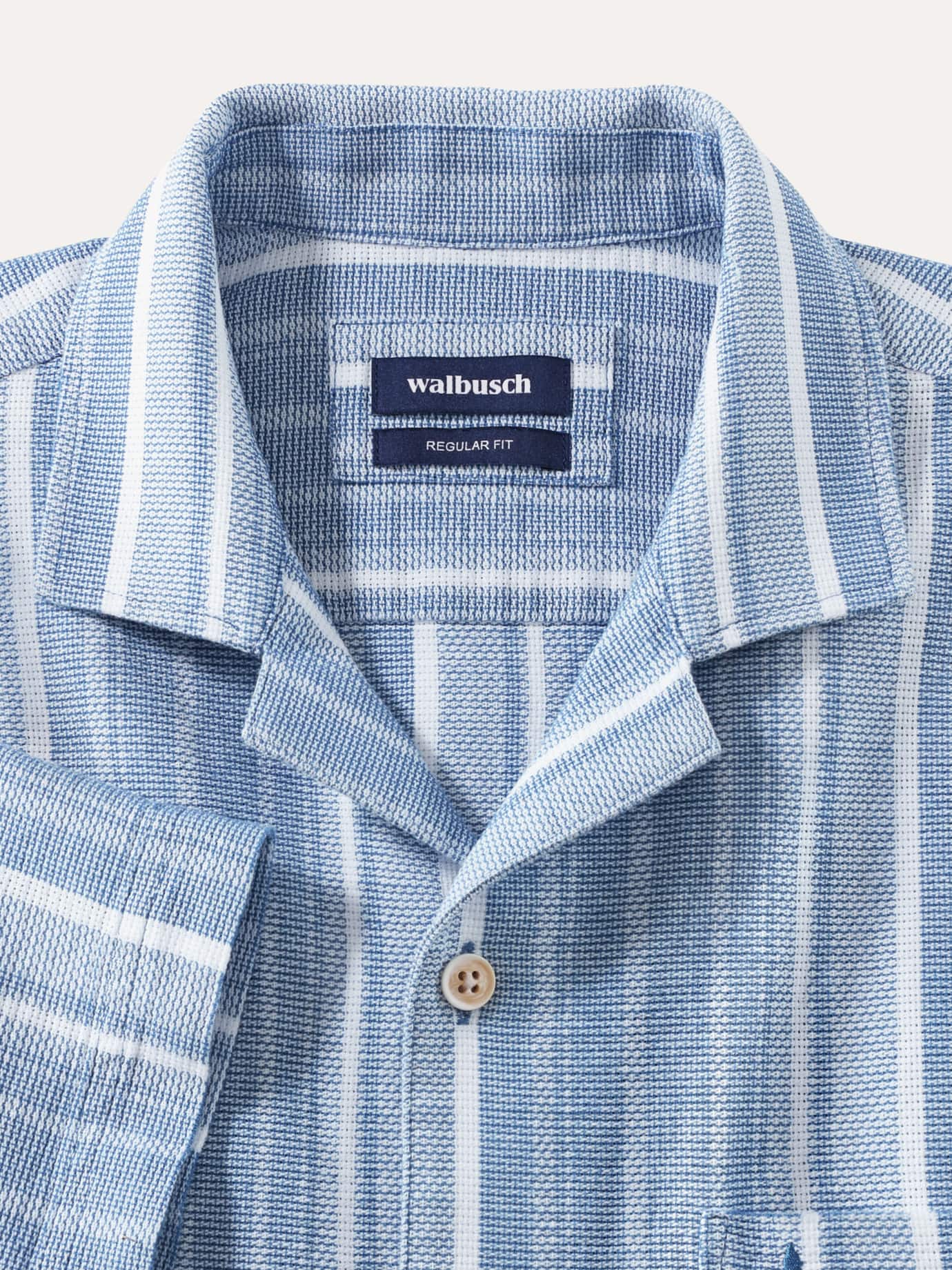 Chemise en coton Walbusch Summer Breeze Bleu 38 8