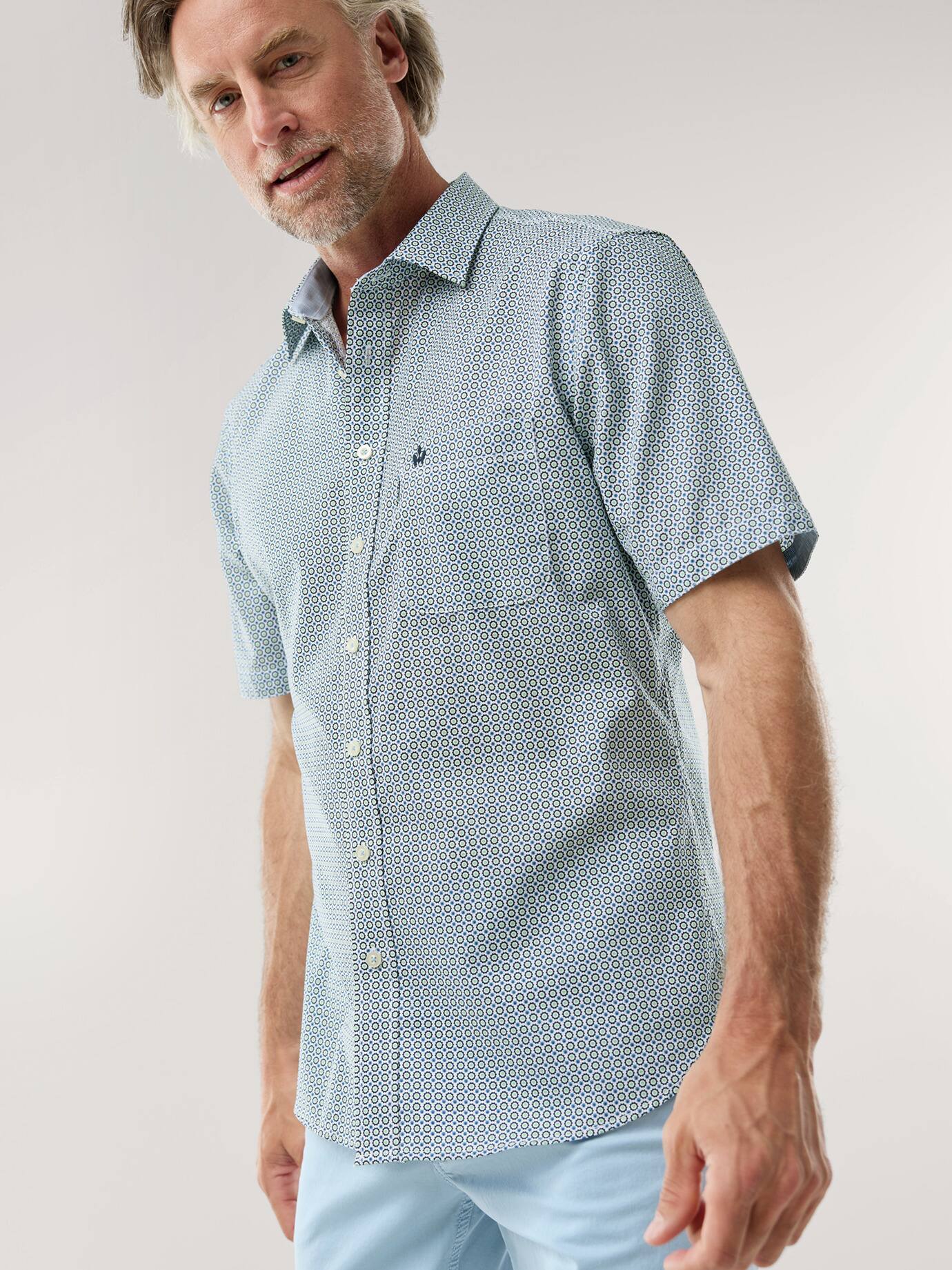 Walbusch Tropical-Hemd soft & leicht, Comfort Fit, Farbe Blau, 38, bügelleichte Baumwolle mit Kent-Kragen Herren 2
