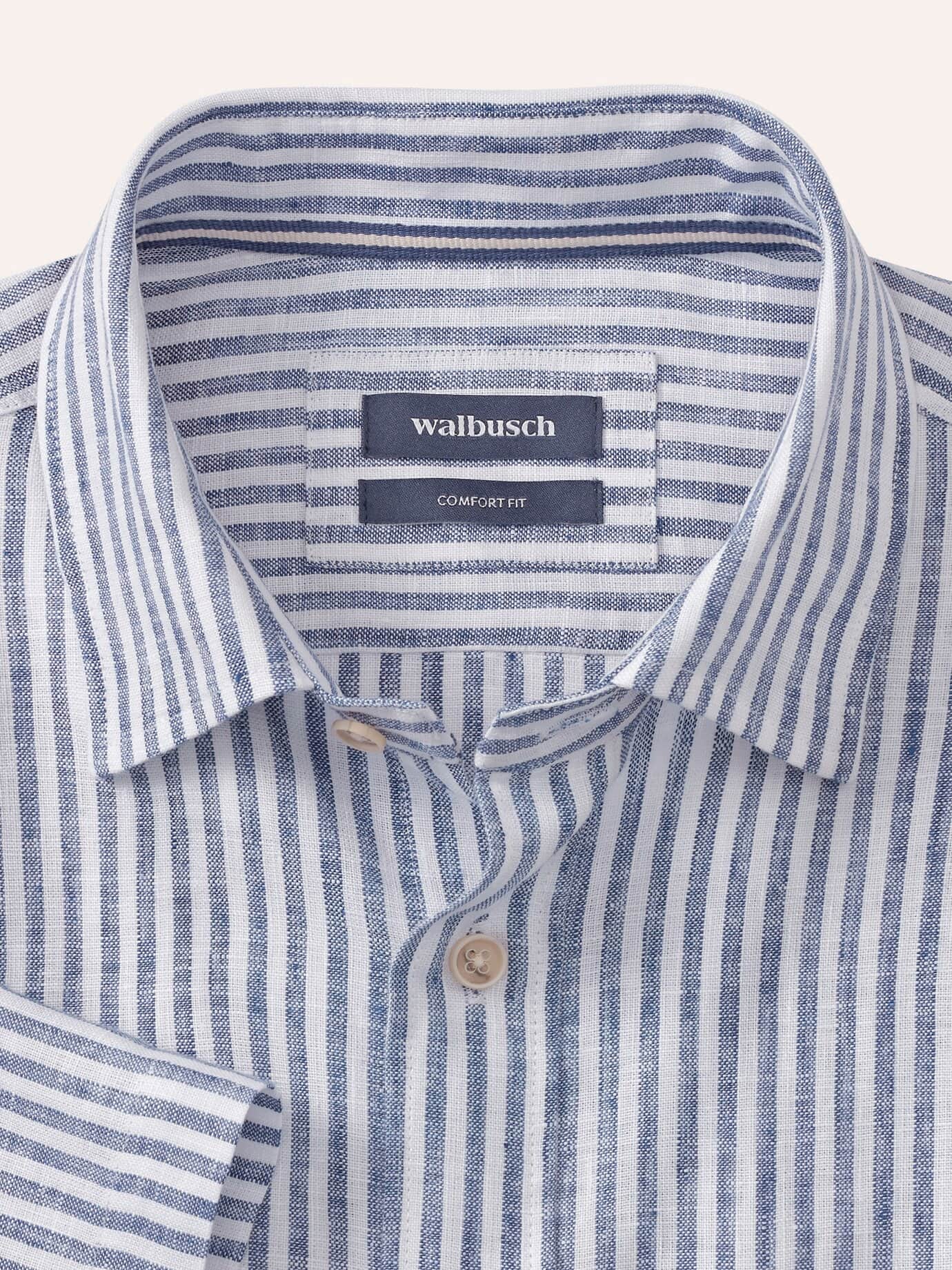 Walbusch Pures Leinen Hemd Comfort Fit Blue 38 8
