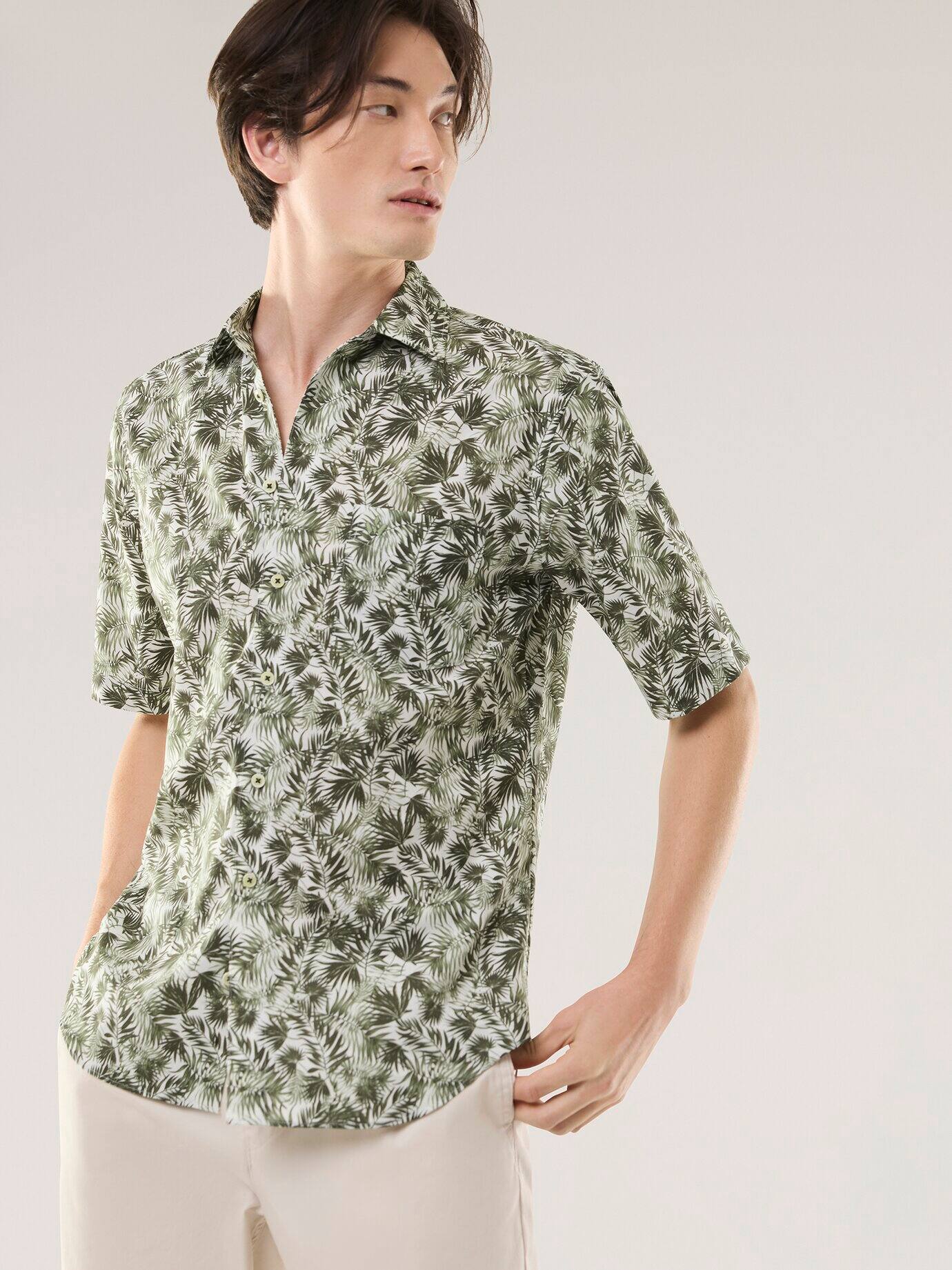 Walbusch Tropical Shirt Green 45/46 7