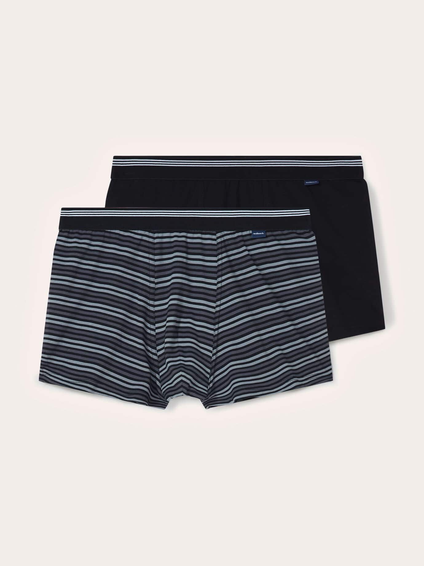 Pants Dessin Duo 2er-Pack, nicht notwendig#normale Größen, Farbe Schwarz, 5(M), feiner Baumwoll-Single-Jersey komfortabel dank Stretch Herren