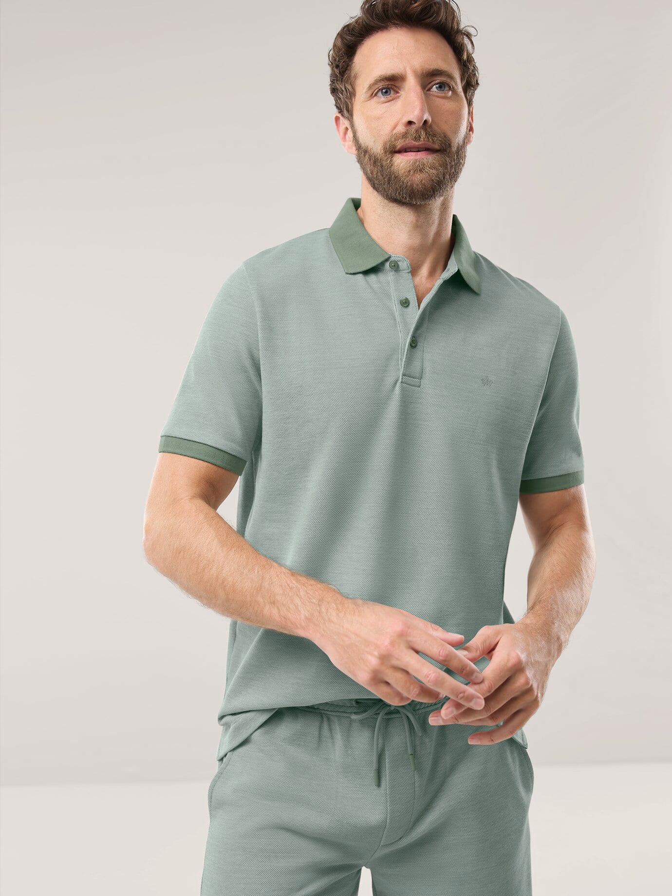 Walbusch Freizeitpolo Extraglatt Polo Green 56 3