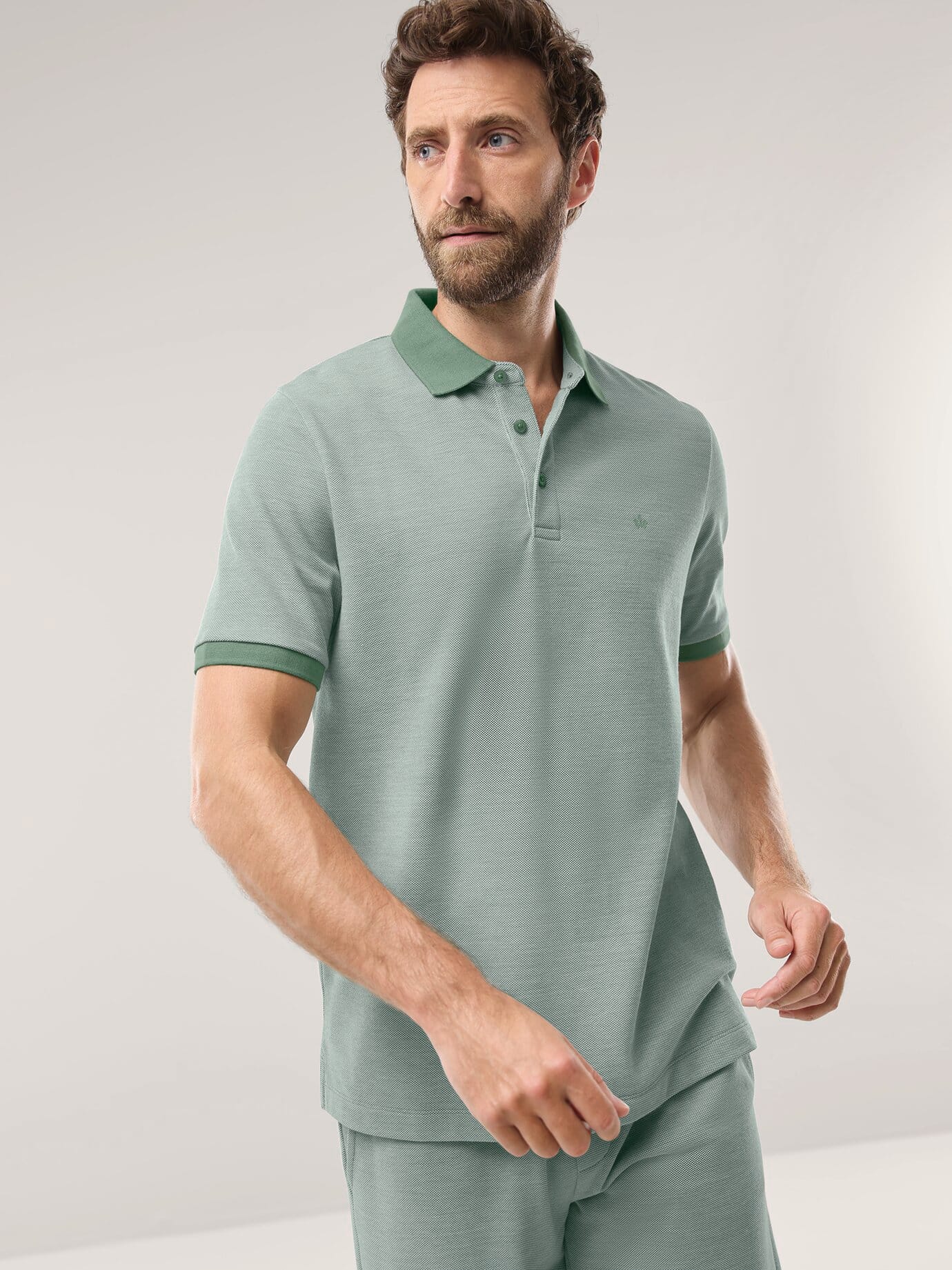 Walbusch Freizeitpolo Extraglatt Polo Green 56 2