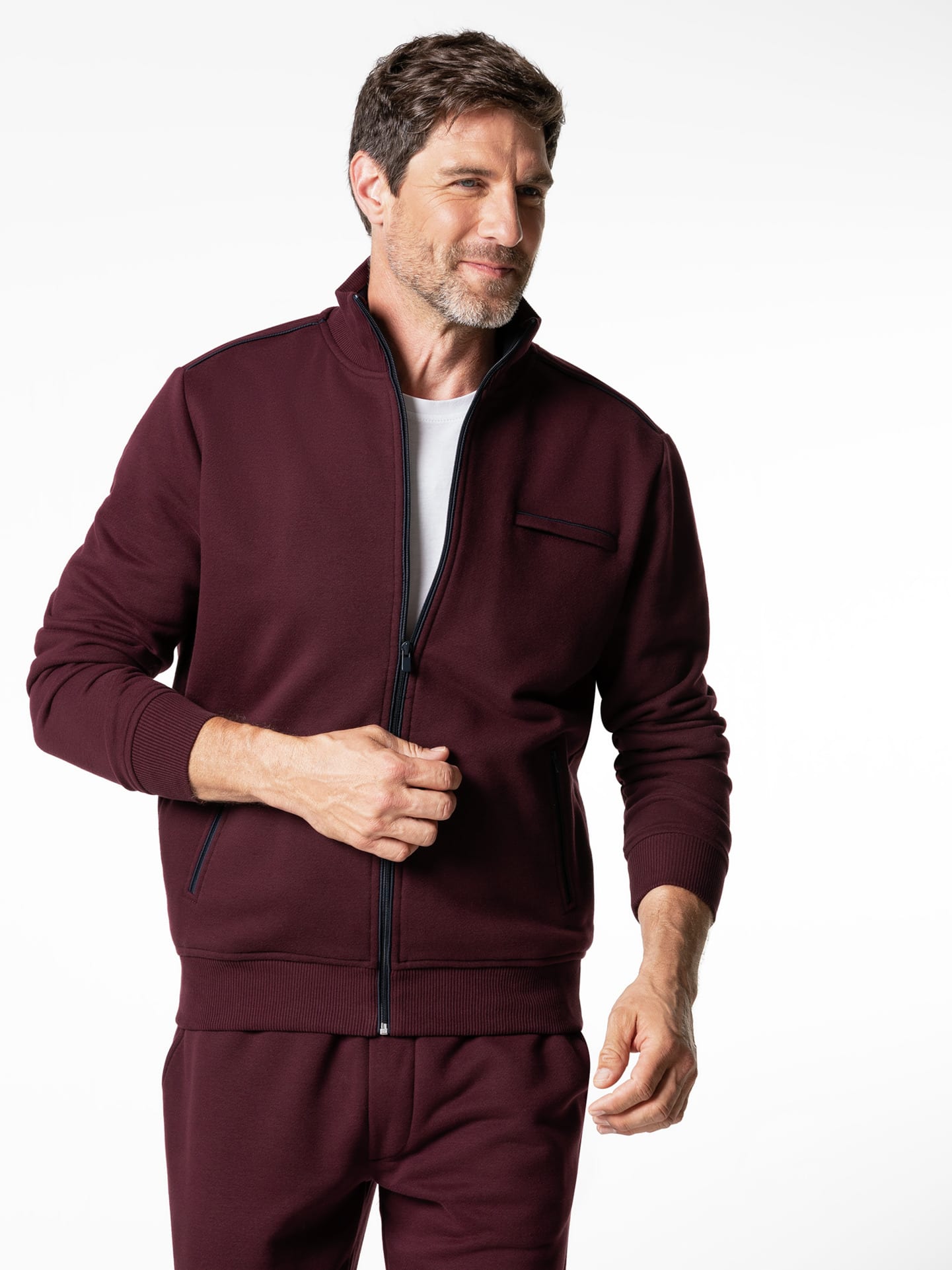Walbusch Wohlfühljacke Supersoft, untersetzte Größen, Farbe Rot, 26, angeraute Baumwollmischung angenehm wärmend Herren 2