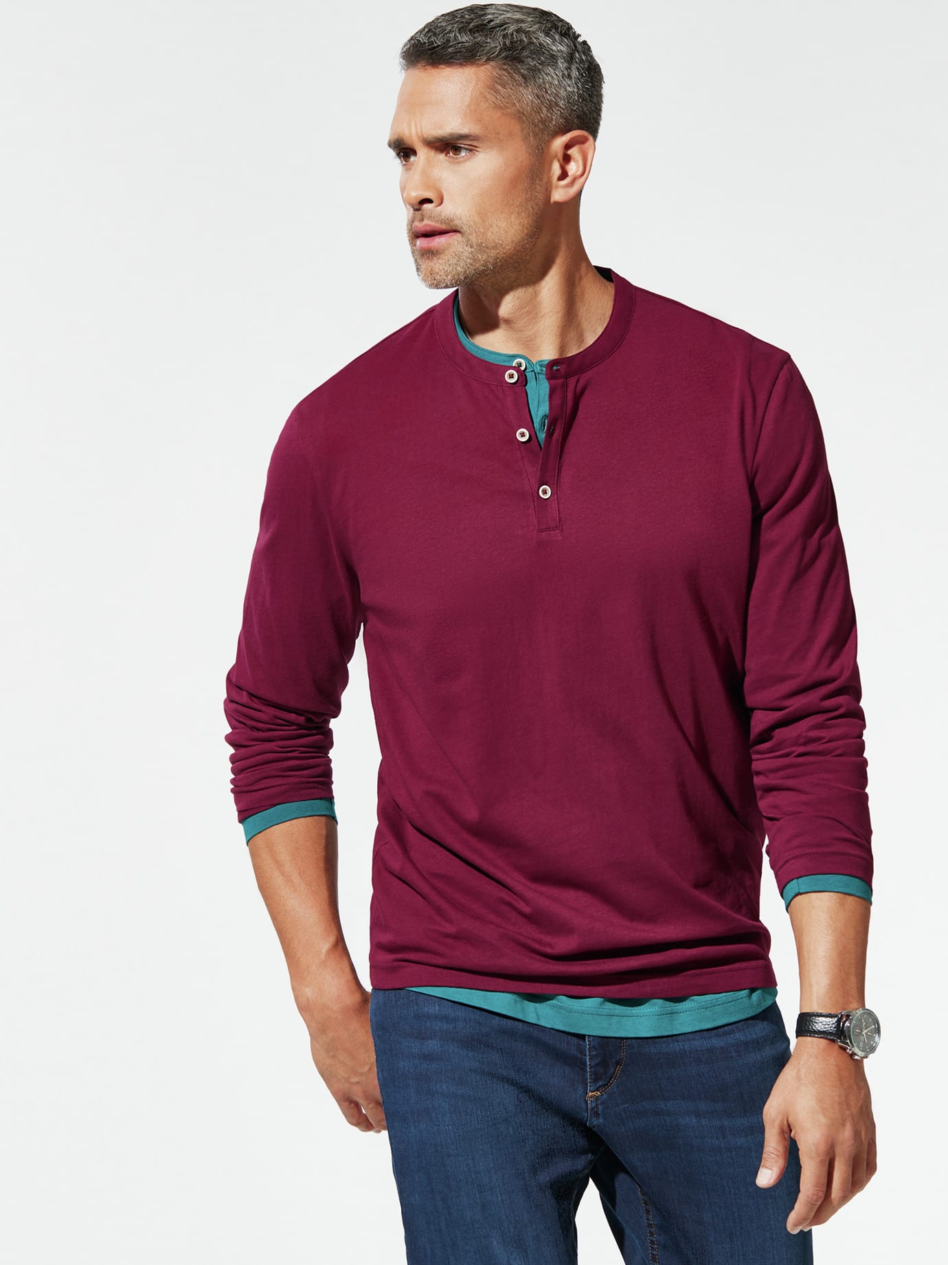 Walbusch Henley Shirt Red 56 6