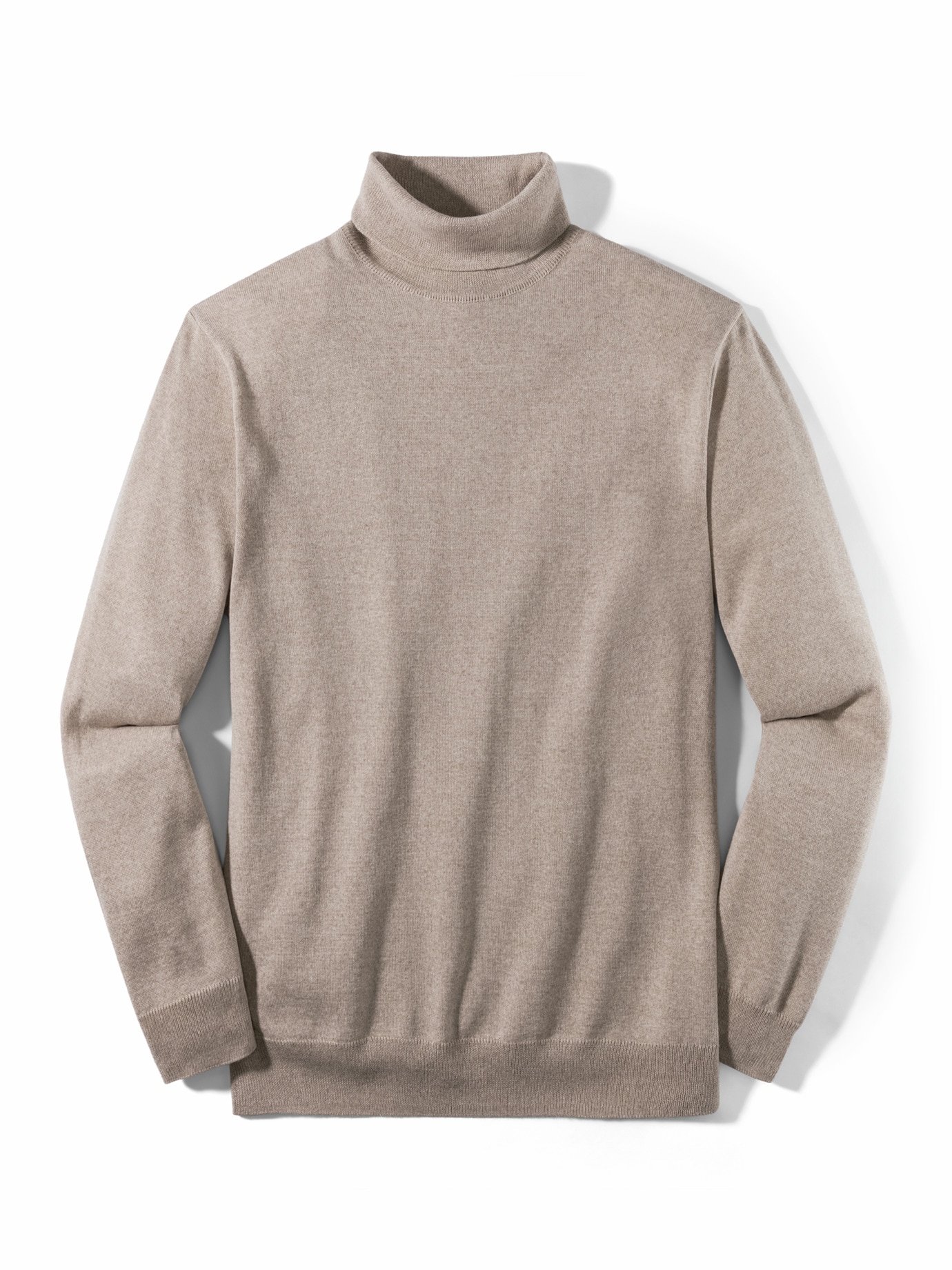 Merino-Mix Rollkragen-Pullover Natur