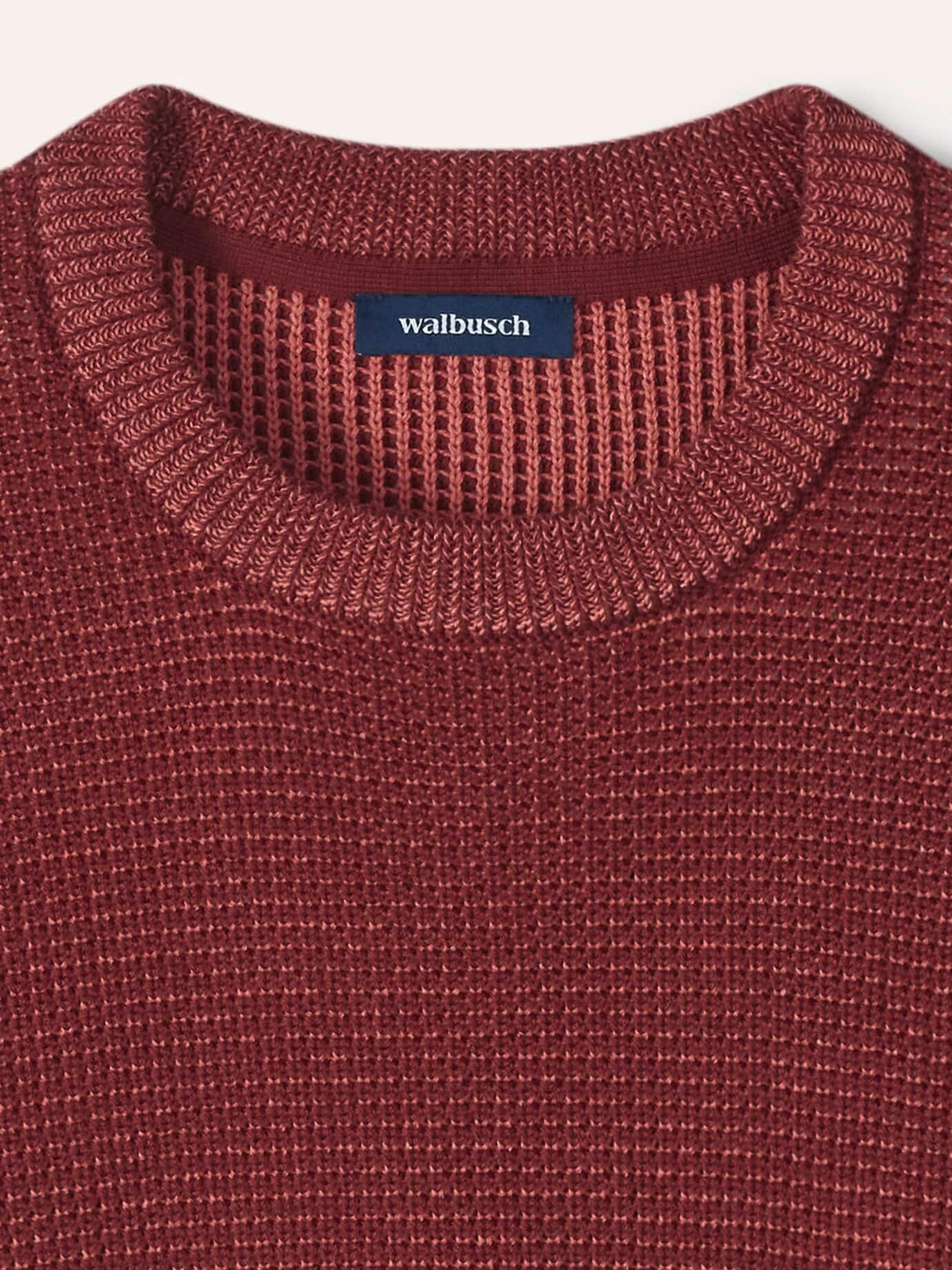 Walbusch Strukturpullover Bicolor, normale Größen, Farbe Rot, 52, reine Baumwolle effektvoll gestrickt Herren 4