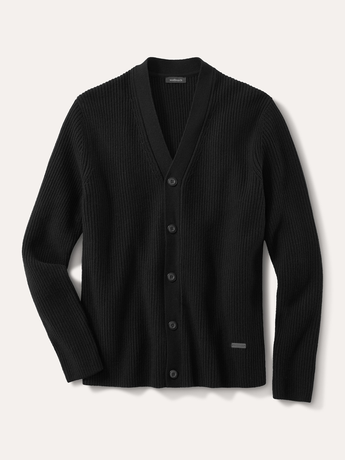 Patentstrick-Cardigan Schwarz