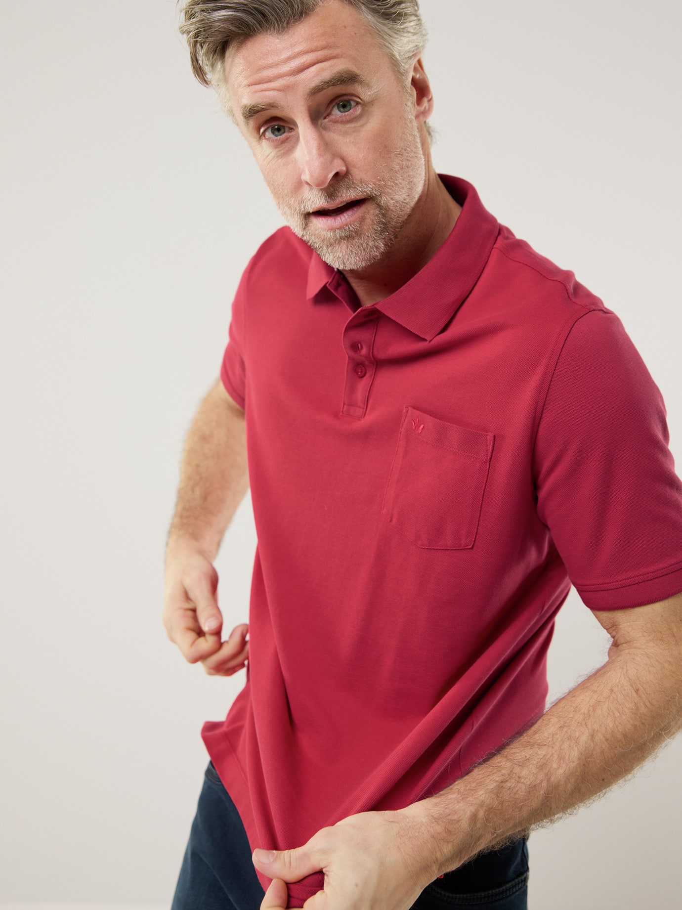 Walbusch Pique Polo Pima Cotton Rouge 62/64 7