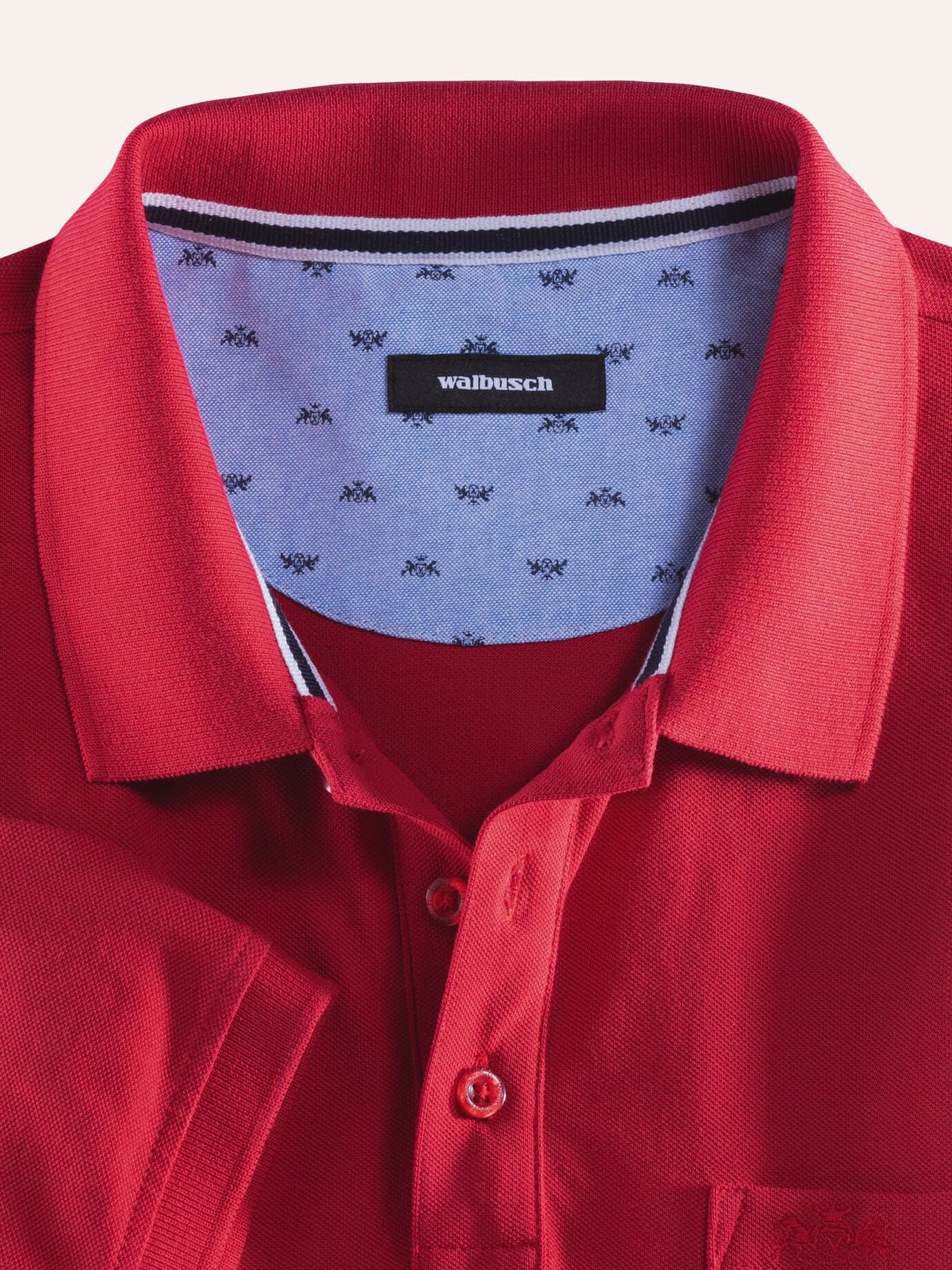 Walbusch Pique Polo Pima Cotton Rouge 62/64 8