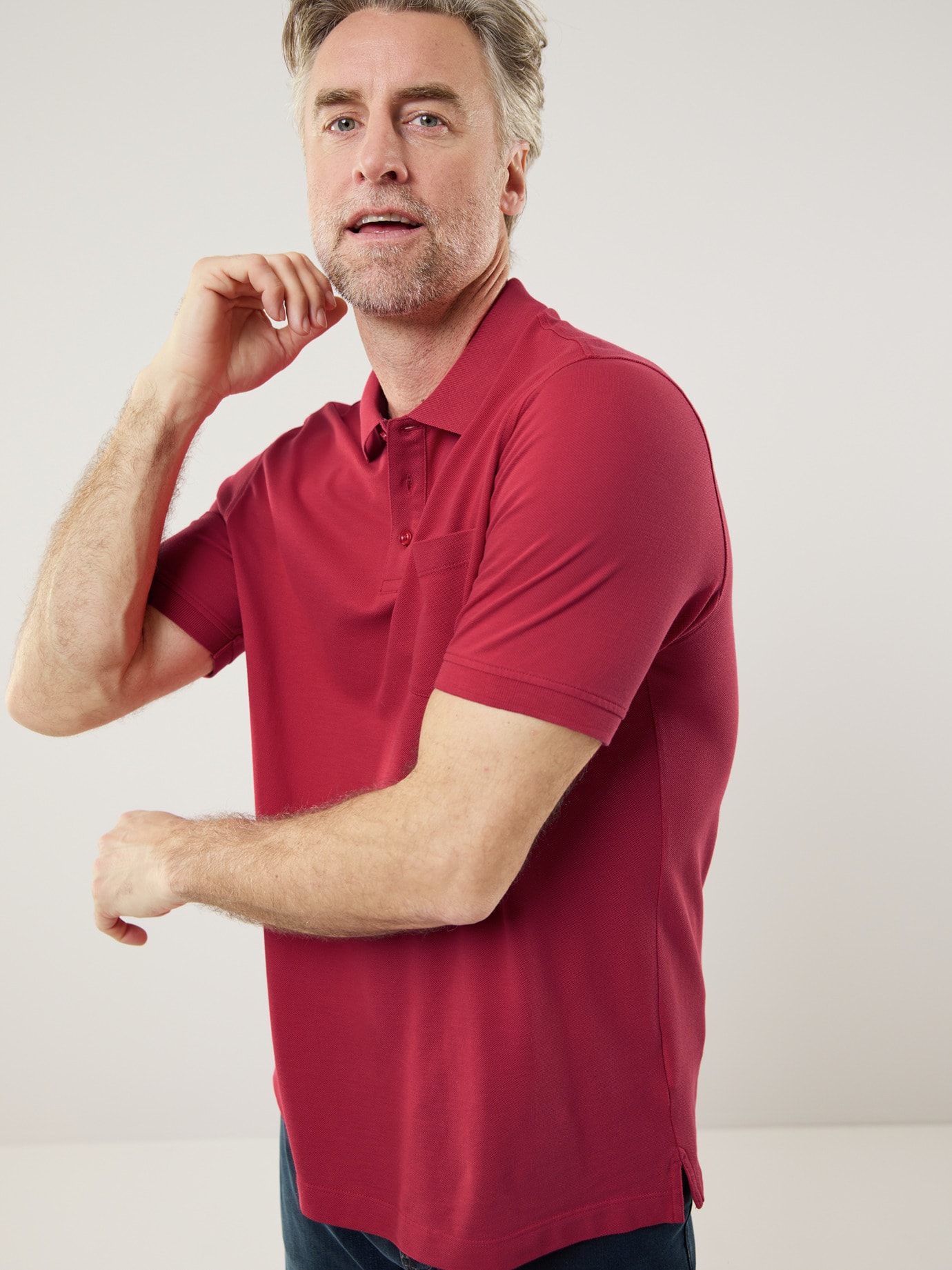 Walbusch Pique Polo Pima Cotton Rouge 62/64 6