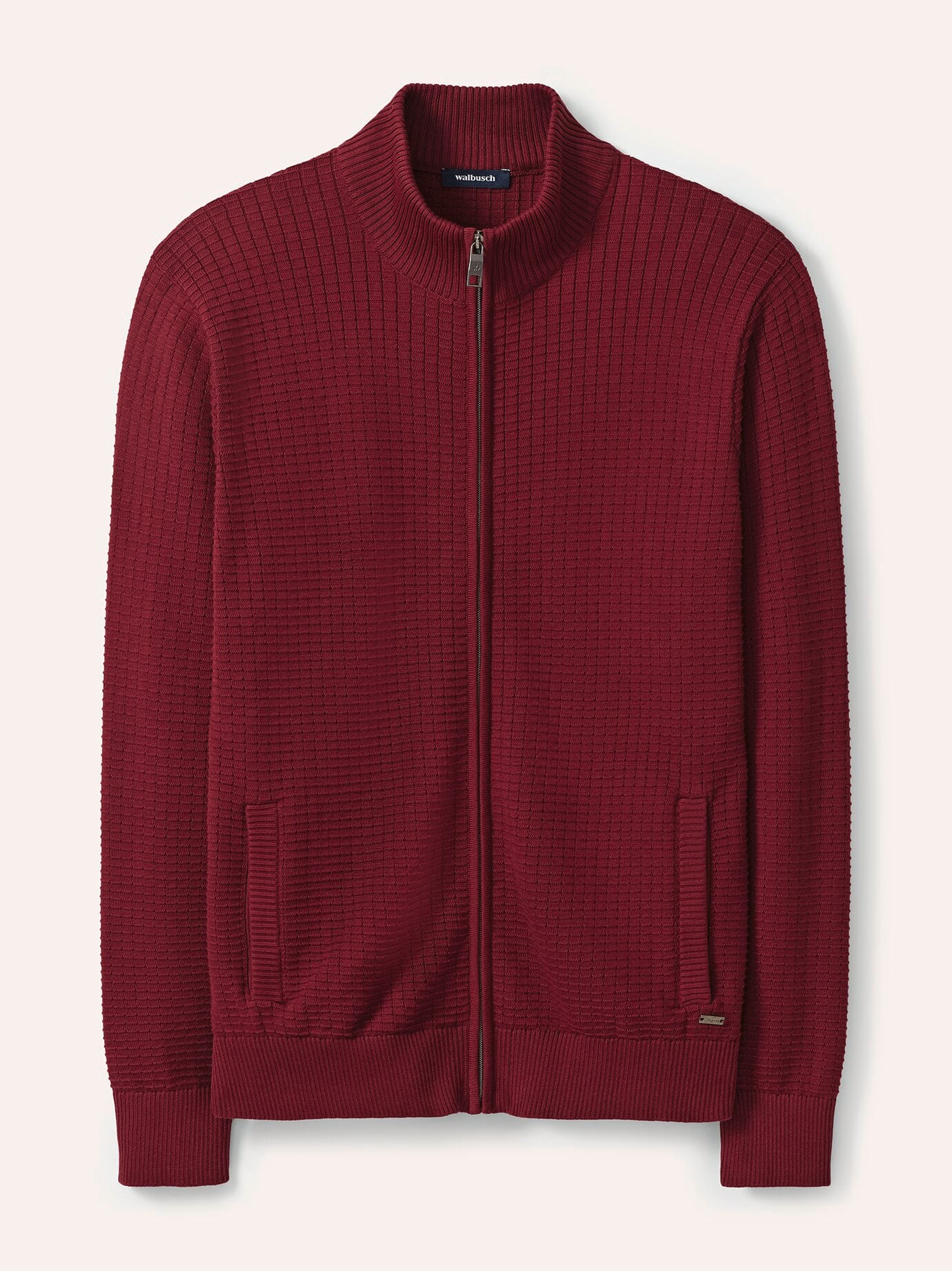 Strickjacke Waffelstruktur, normale Größen, Farbe Rot, 54, reine Baumwolle klimatisierender Waffelstrick Herren