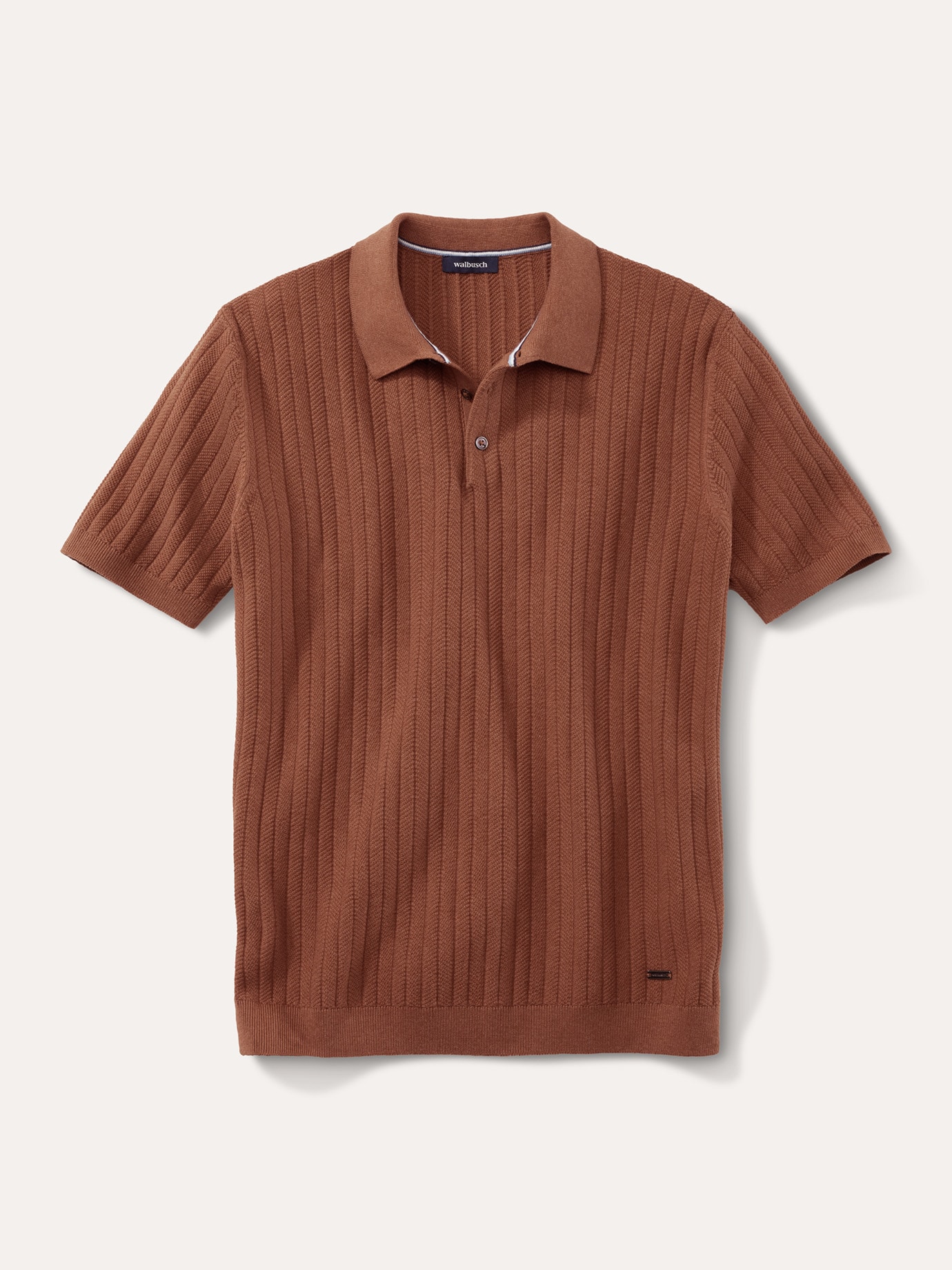 Baumwoll-Strickpolo Toffee