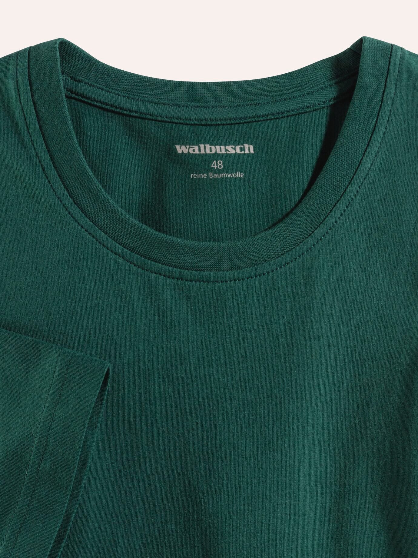 Walbusch T-Shirt Rundhalsausschnitt, , Farbe Grün, 56, reine Baumwolle atmungsaktiv Herren 3