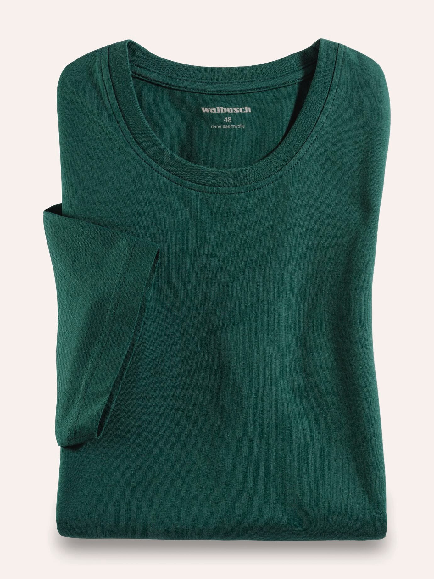Walbusch T-Shirt Rundhalsausschnitt, , Farbe Grün, 56, reine Baumwolle atmungsaktiv Herren