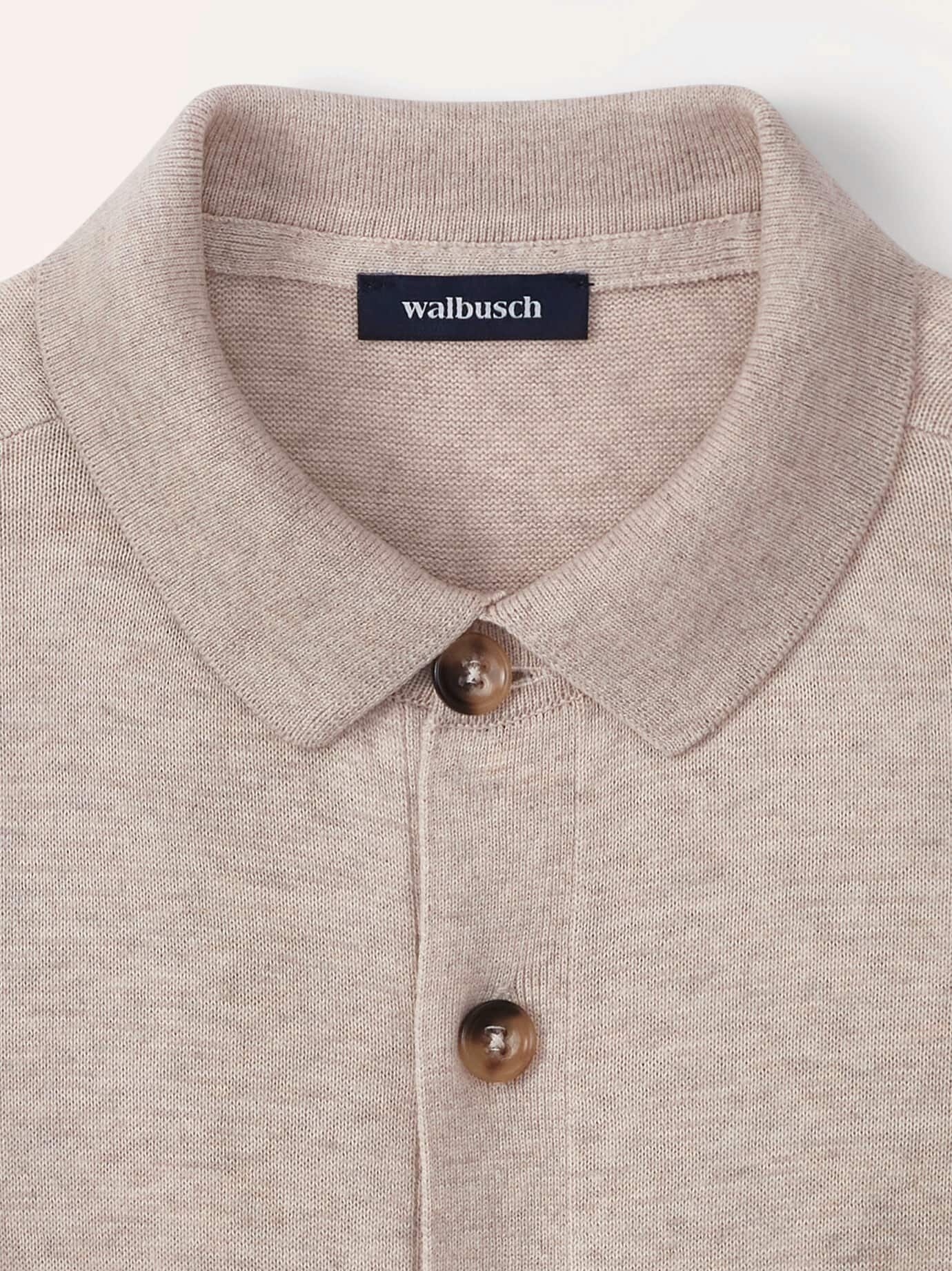 Walbusch Knitted Polo Shirt Beige 52 4