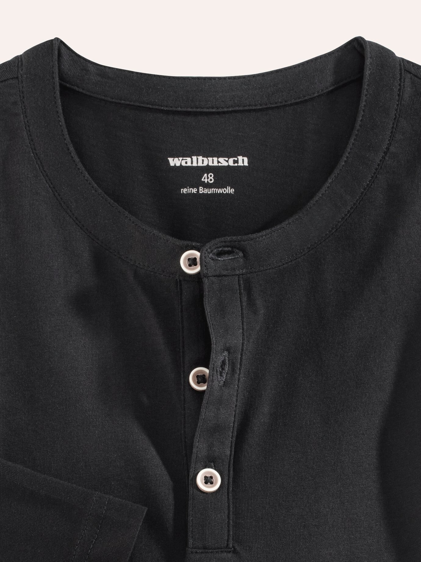 Walbusch Henley Shirt Men Black 54 3