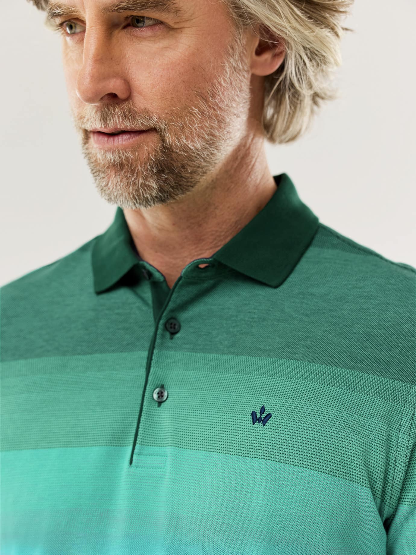Walbusch Ombre Streifenpolo Hitzefrei Polo Blau 58/60 4