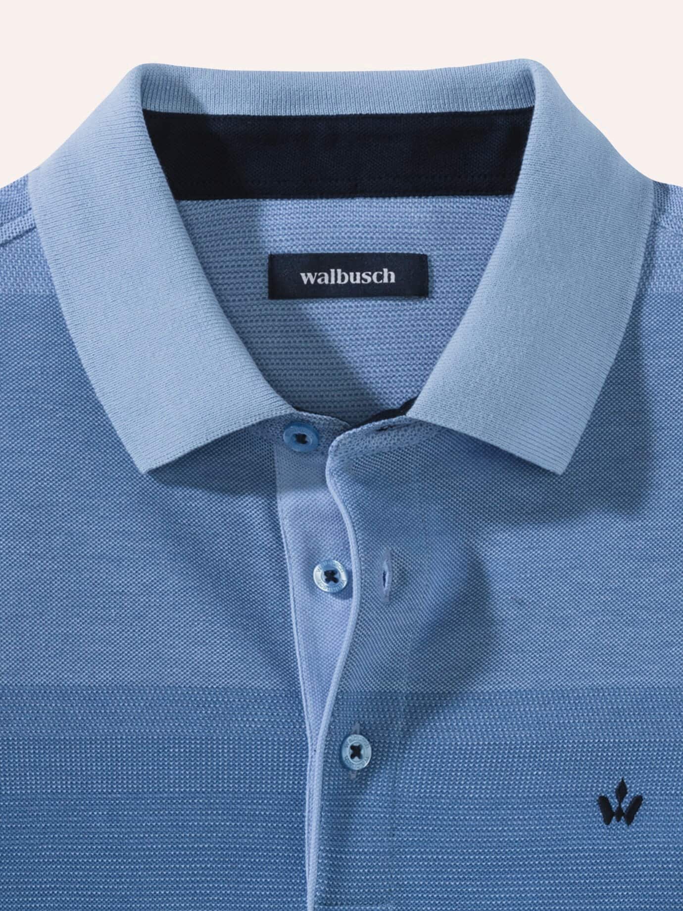 Walbusch Ombre Streifenpolo Hitzefrei Polo Blau 58/60 7