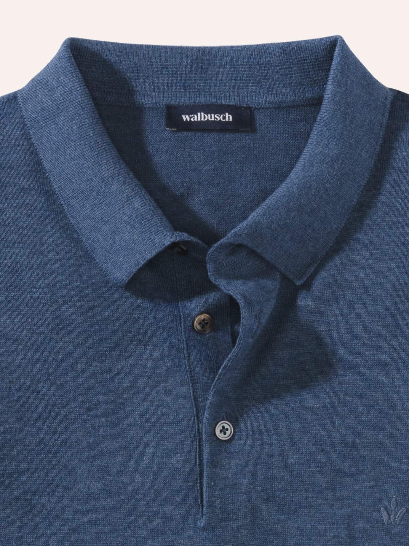 Walbusch Strickpolo Blau 58/60 7