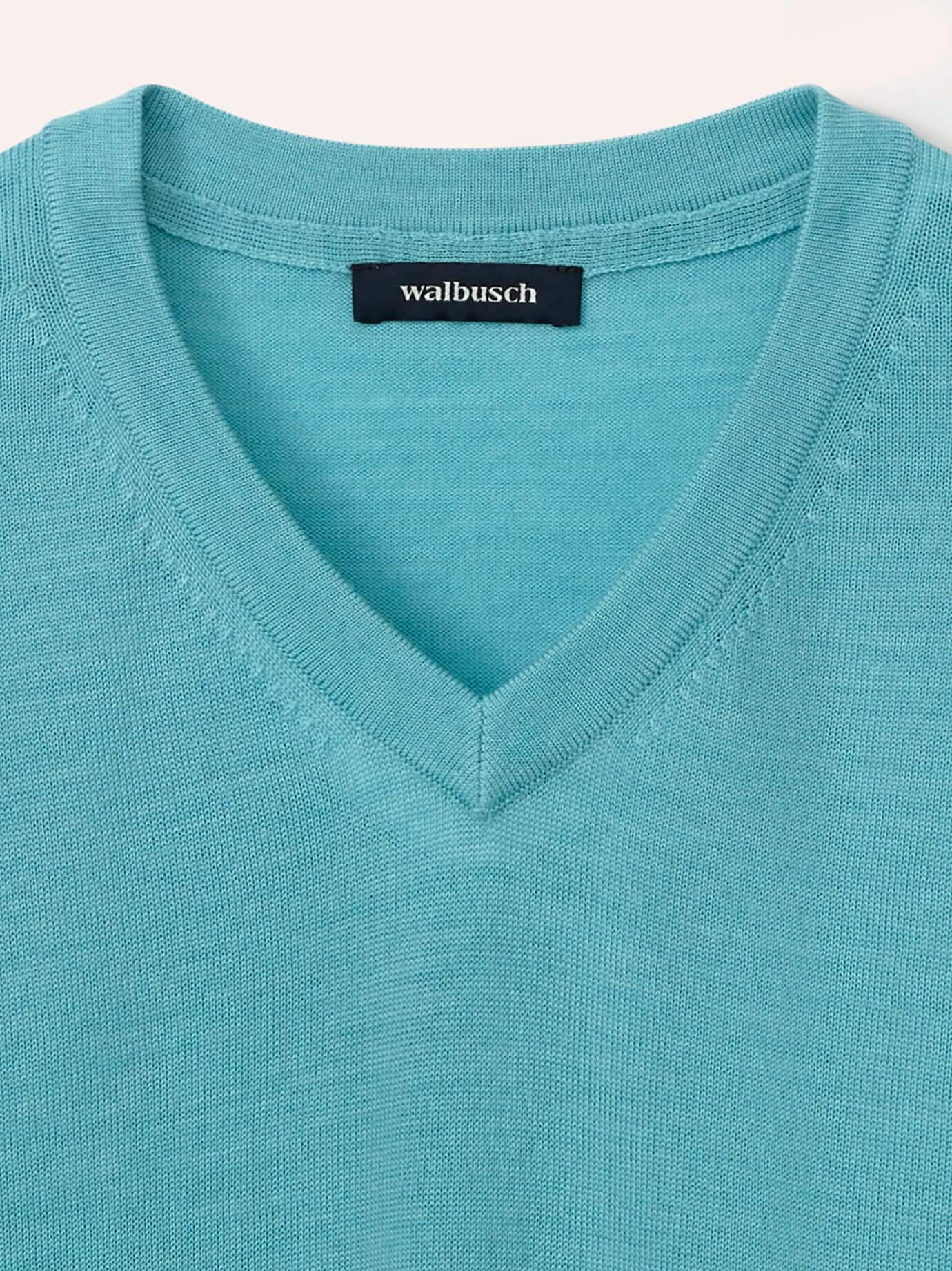 Walbusch V-Pullover Merino Extrafein Green 58/60 4
