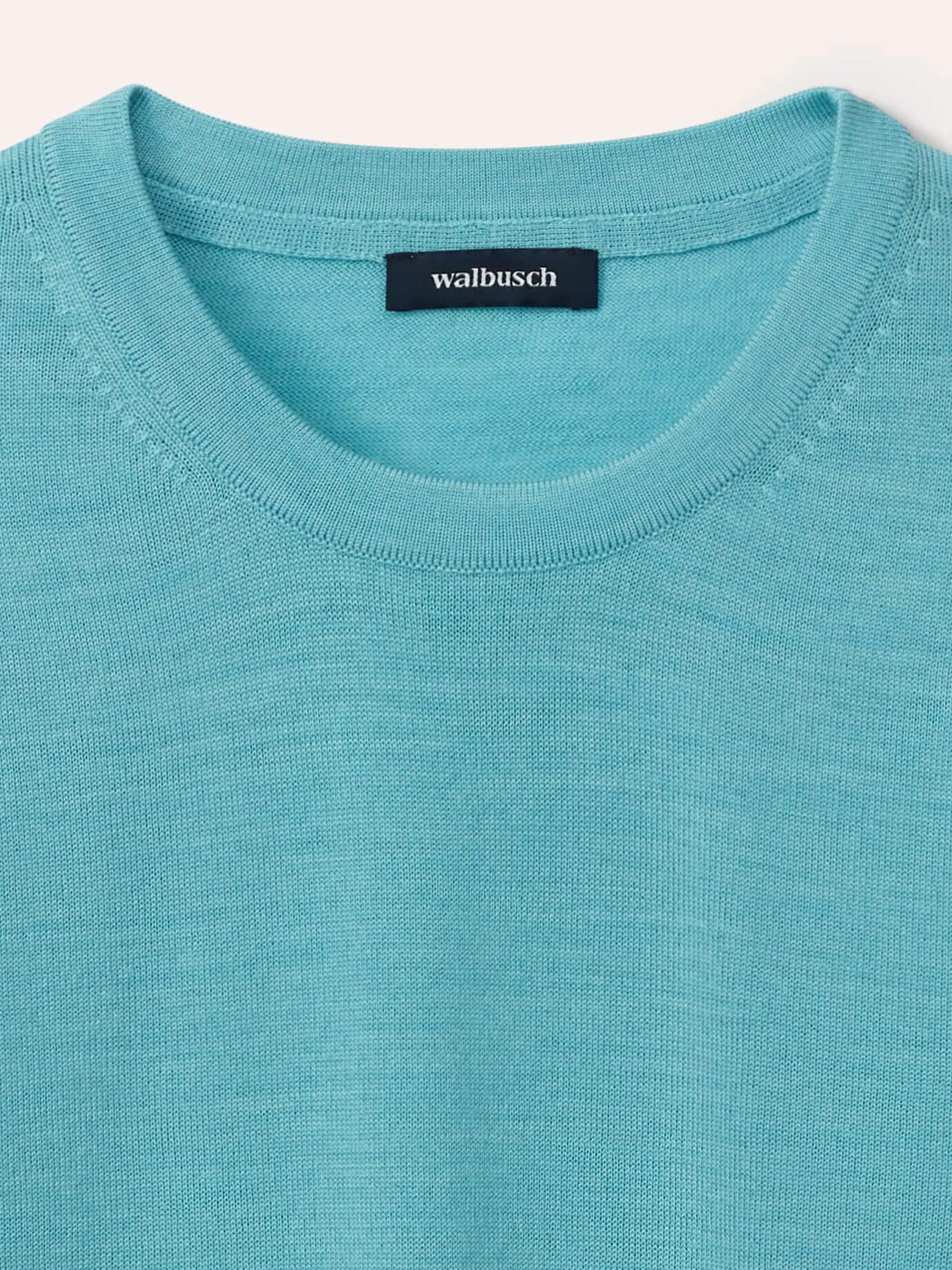 Walbusch Rundhals-Pullover Merino Extrafein Grün 54 4