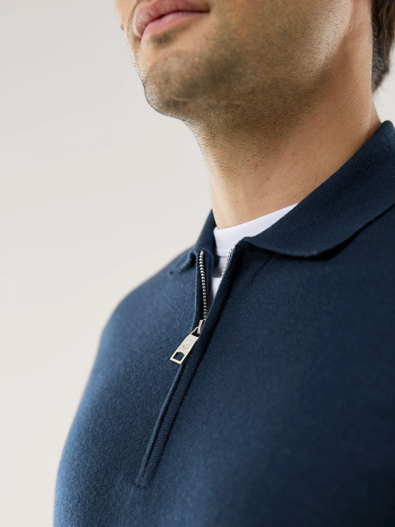 Walbusch Polo-Pullover Merino Extrafein Blue 56 4