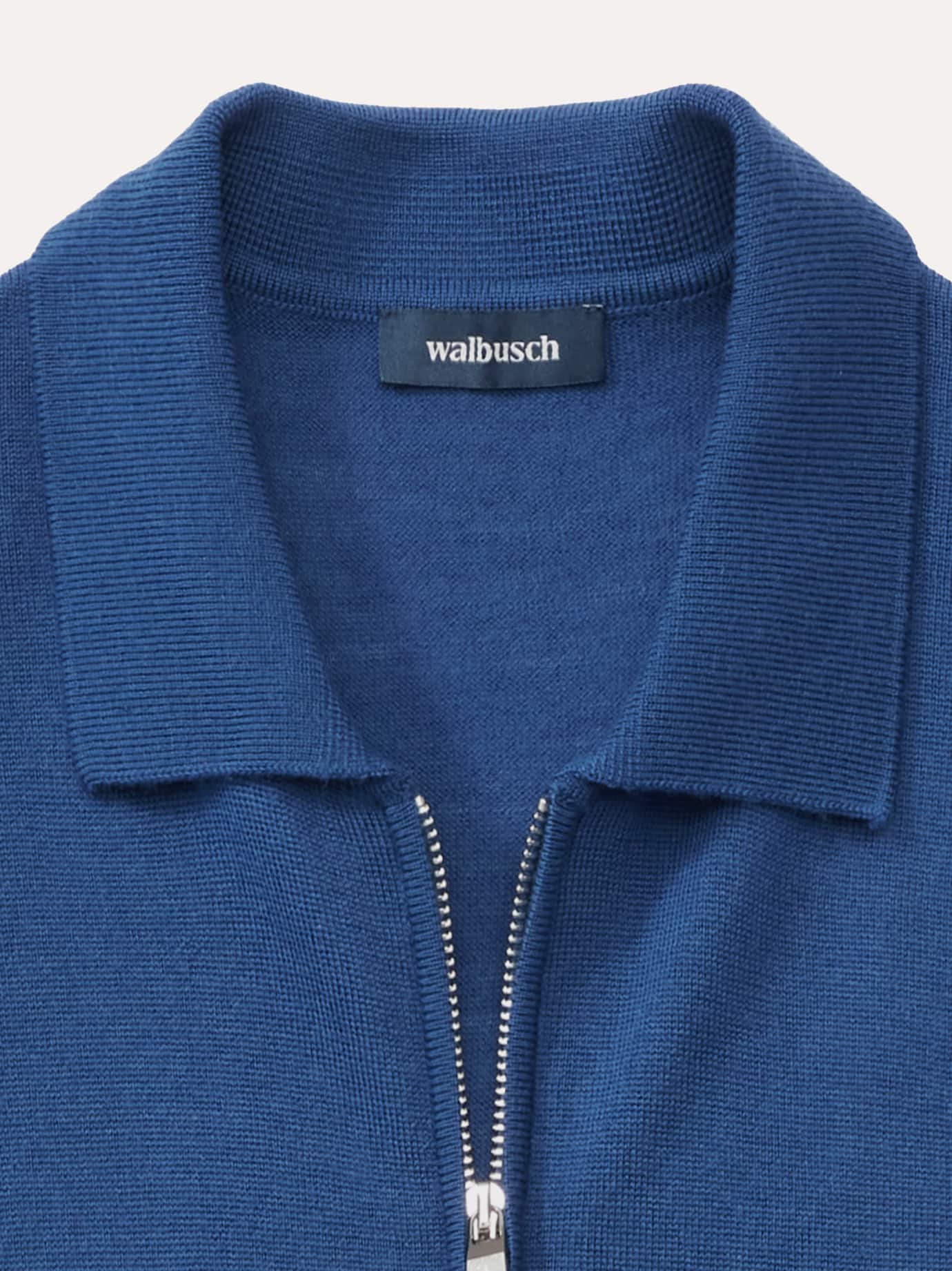 Walbusch Polo-Pullover Merino Extrafein Blue 56 8