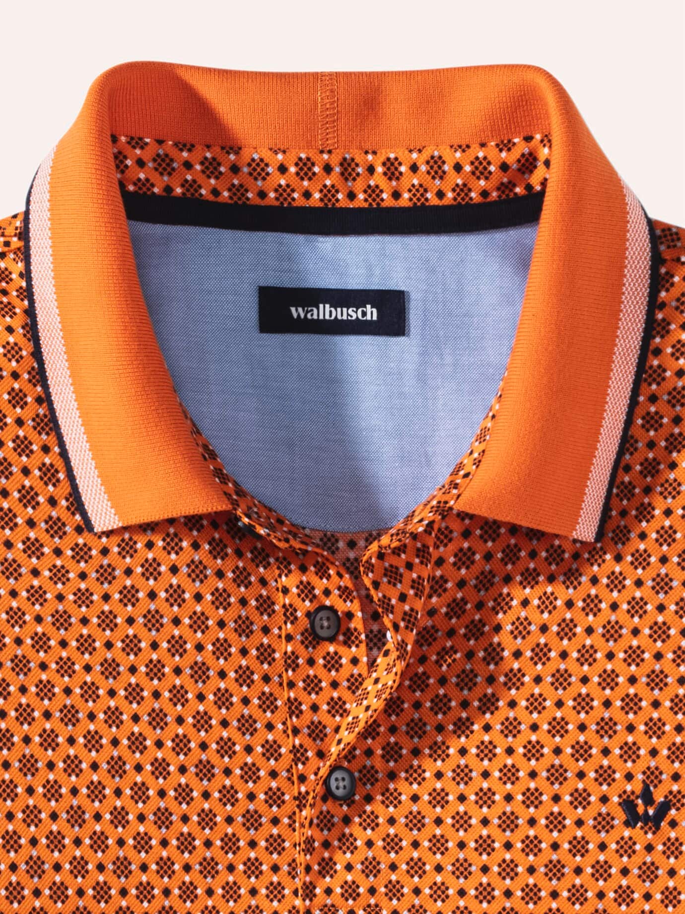Walbusch Mosaik Polo Shirt Orange 58/60 4