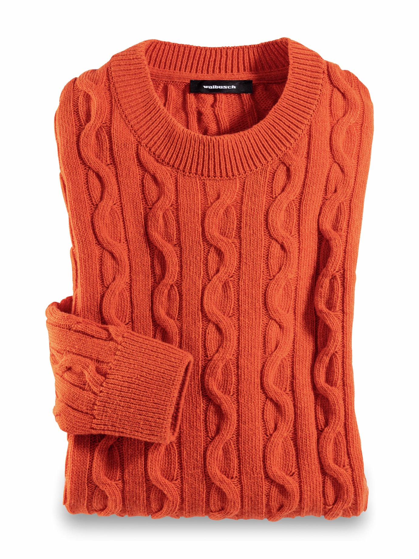 Zopfpullover Woolcot Orange
