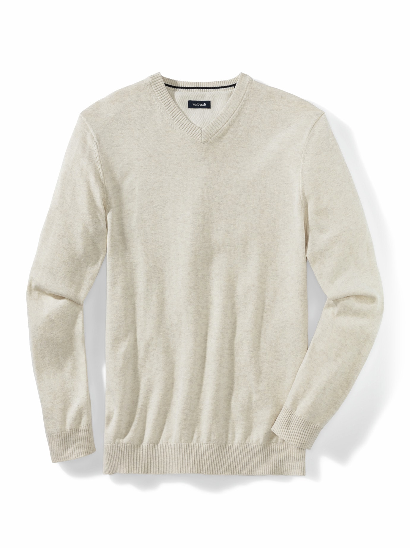 V-Pullover Soft-Cotton Offwhite
