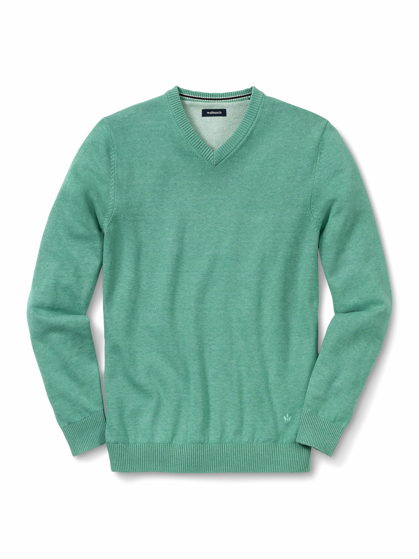 V-Pullover Soft-Cotton Mintgrün