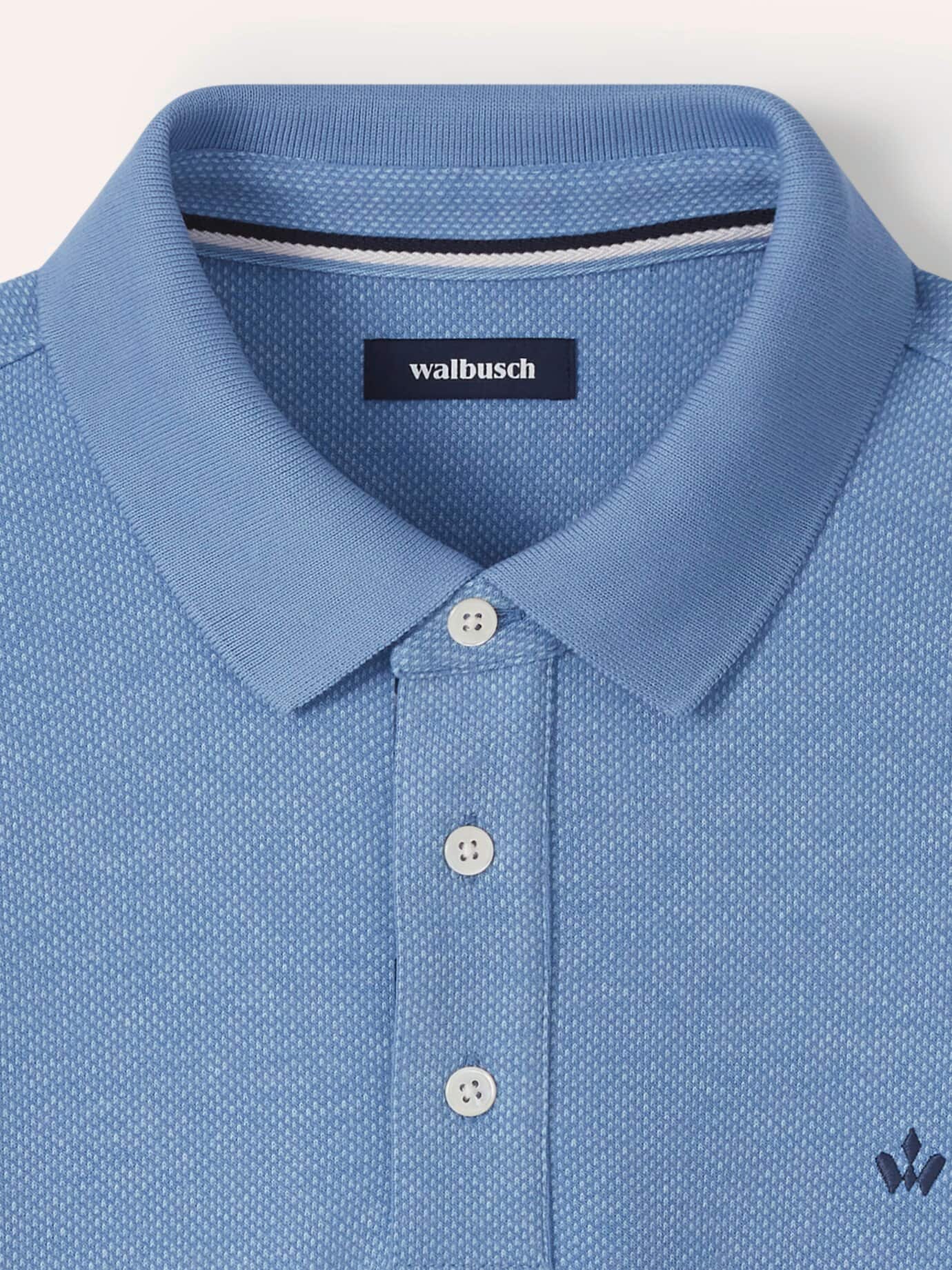 Walbusch Premium Long Sleeve Polo Blue 62/64 3