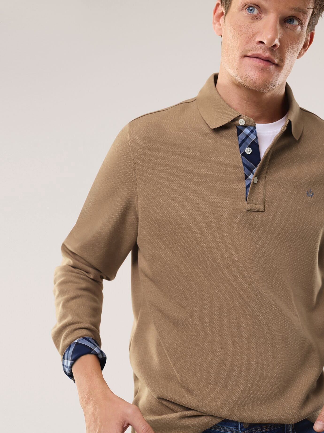 Walbusch Premium Polo Long Sleeve Brown 56 3