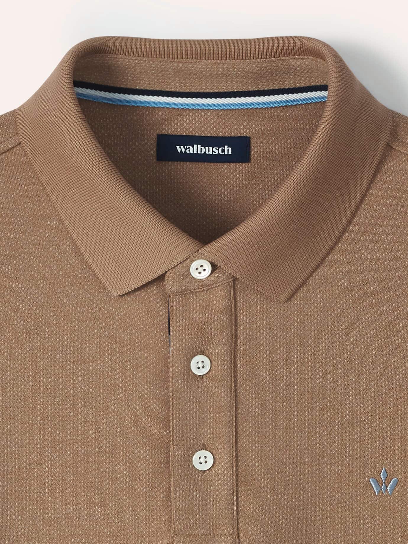 Walbusch Premium Polo Long Sleeve Brown 56 4