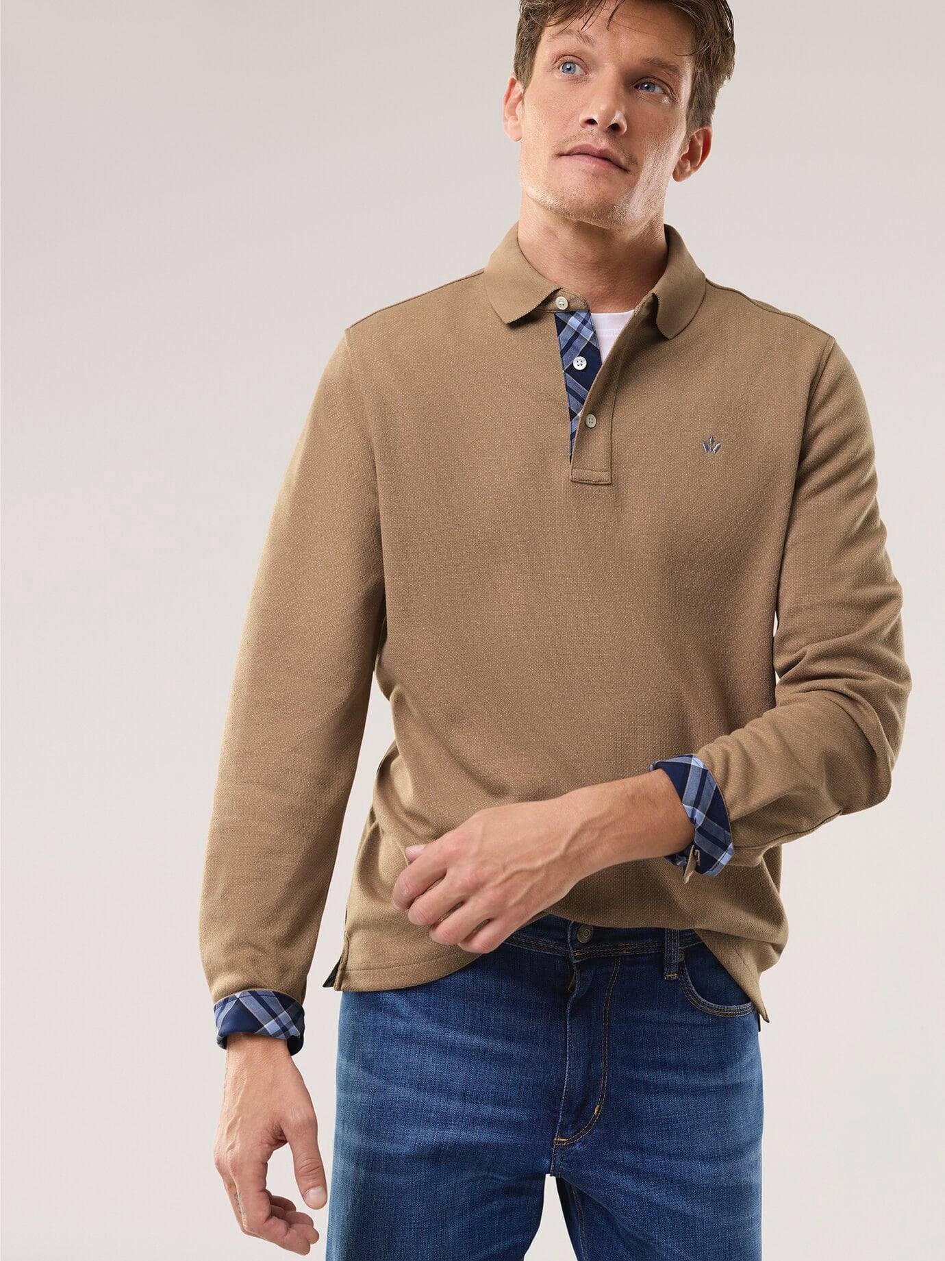 Walbusch Premium Polo Long Sleeve Brown 56 2