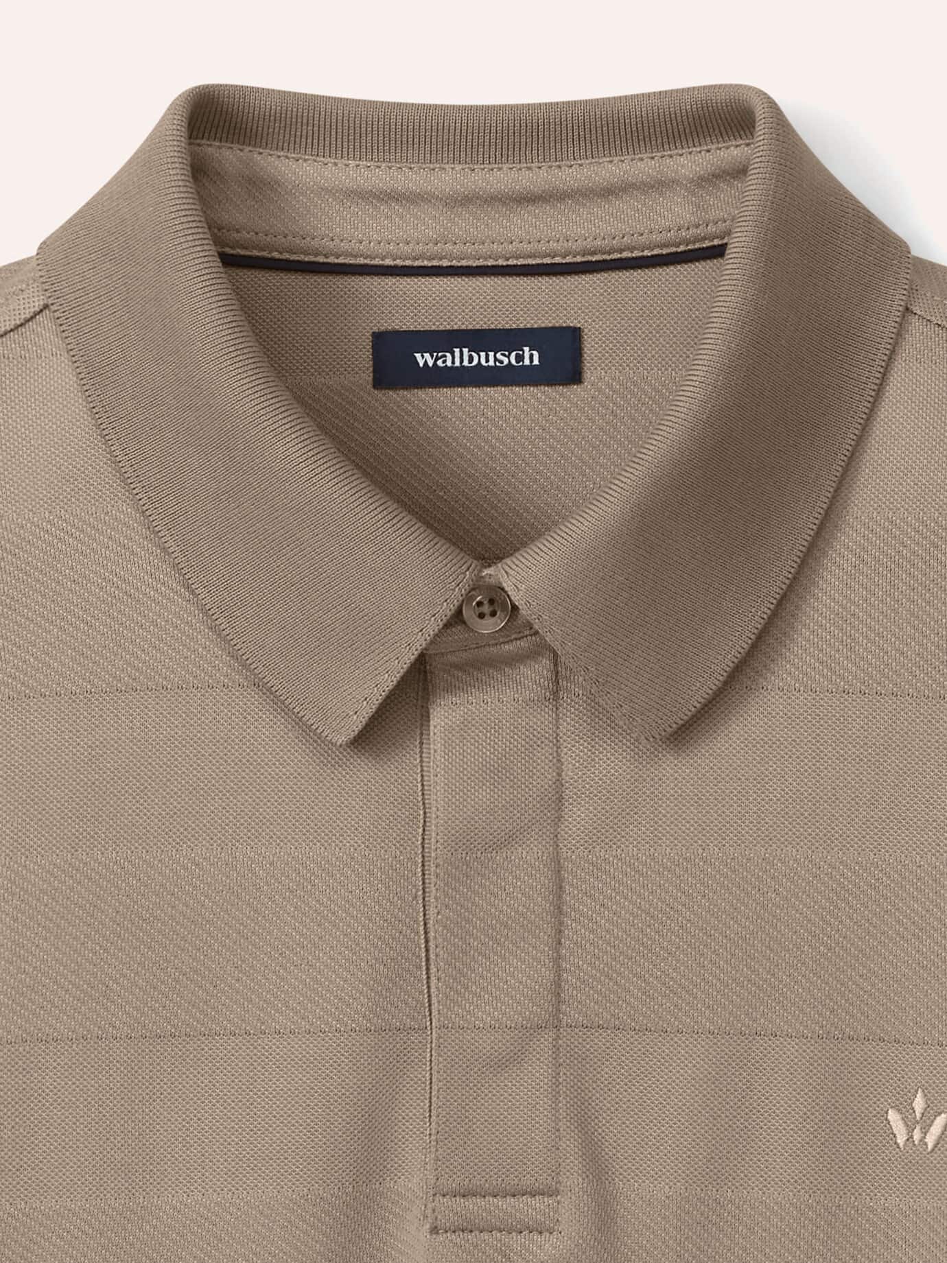 Walbusch Polo Coton Webeffekt Beige 62/64 4